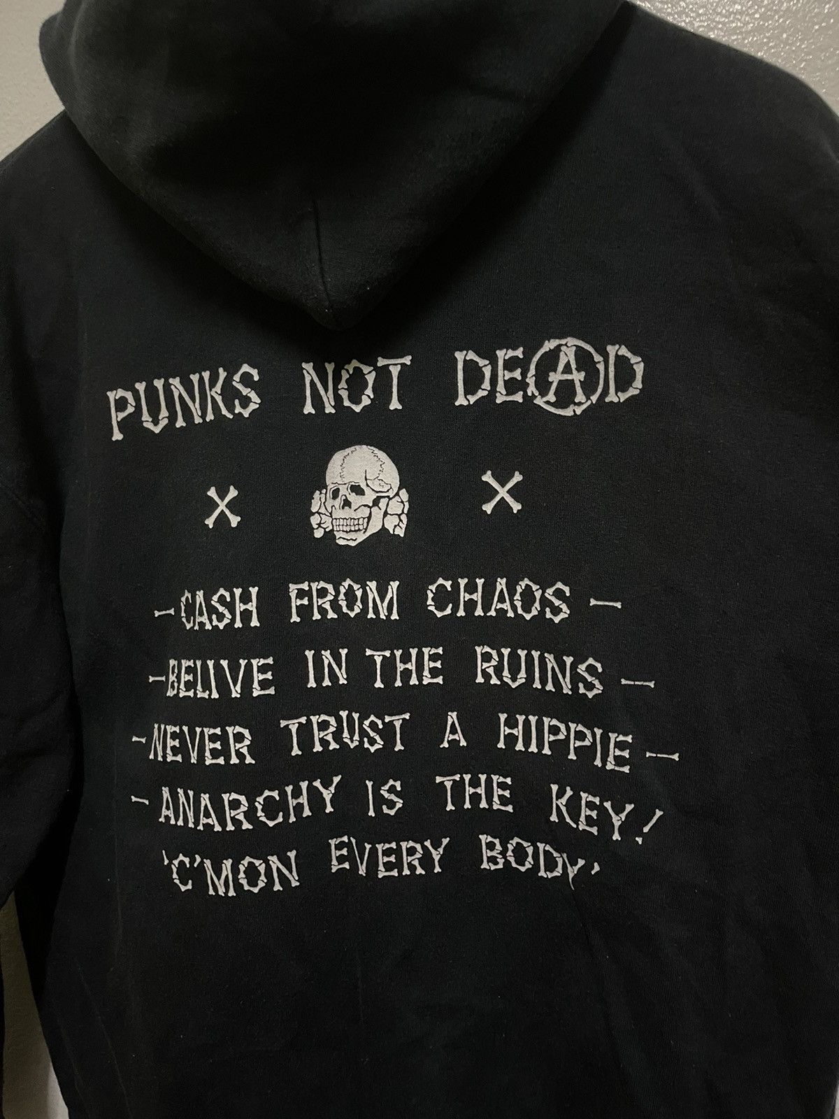 Japanese Brand Punk Not Dead Back Hit Zipper Hoodie Black Size US L / EU 52-54 / 3 - 14 Thumbnail