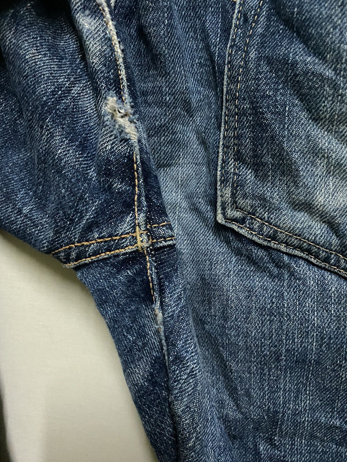 45rpm × Japanese Brand 45rpm Thrashed Denim Selvedge Japan Size US 26 / EU 42 - 9 Thumbnail