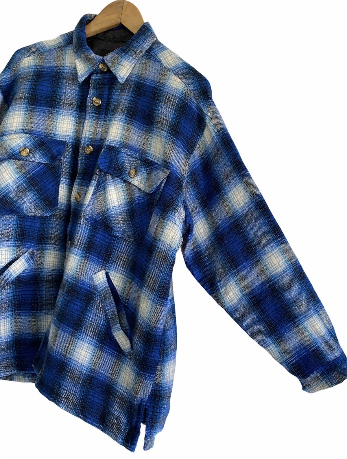 The Real McCoy's 🔥Vintage McCoy’s Blue Flannel Checked Button Up Jacket Size US M / EU 48-50 / 2 - 5 Thumbnail