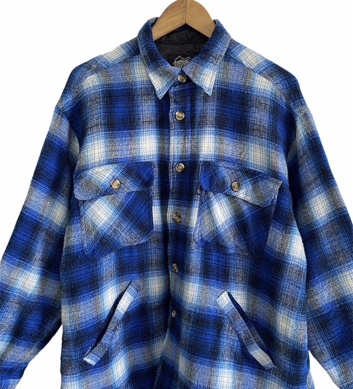 The Real McCoy's 🔥Vintage McCoy’s Blue Flannel Checked Button Up Jacket Size US M / EU 48-50 / 2 - 2 Thumbnail