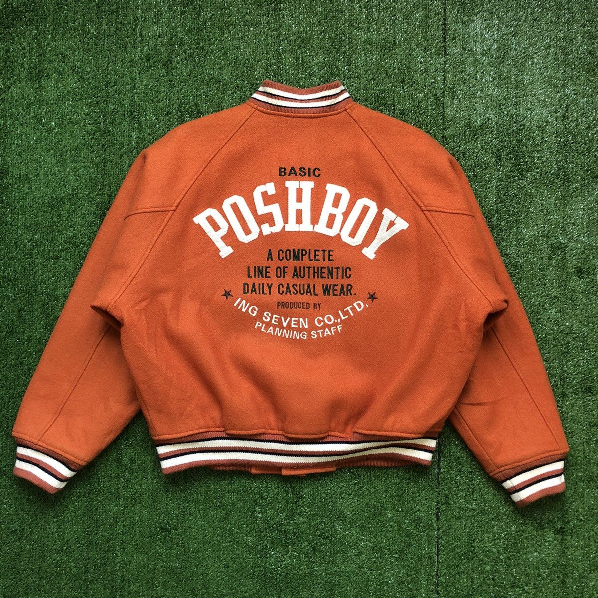 Japanese Brand × Vintage Vintage Poshboy Wool Blend Letterman Varsity Jacket Size US L / EU 52-54 / 3 - 8 Thumbnail