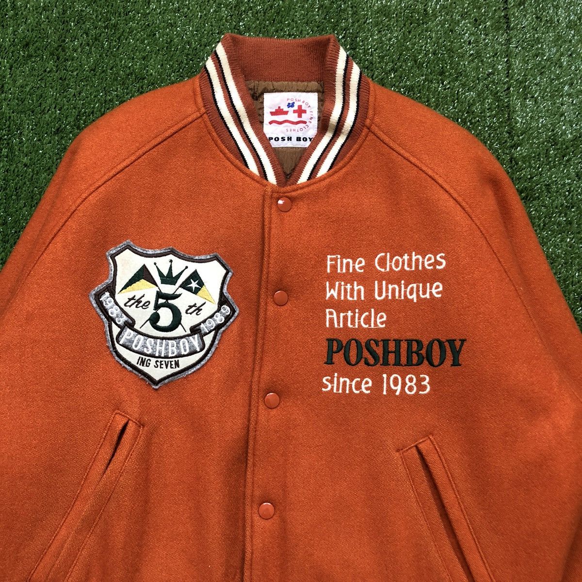 Japanese Brand × Vintage Vintage Poshboy Wool Blend Letterman Varsity Jacket Size US L / EU 52-54 / 3 - 4 Thumbnail
