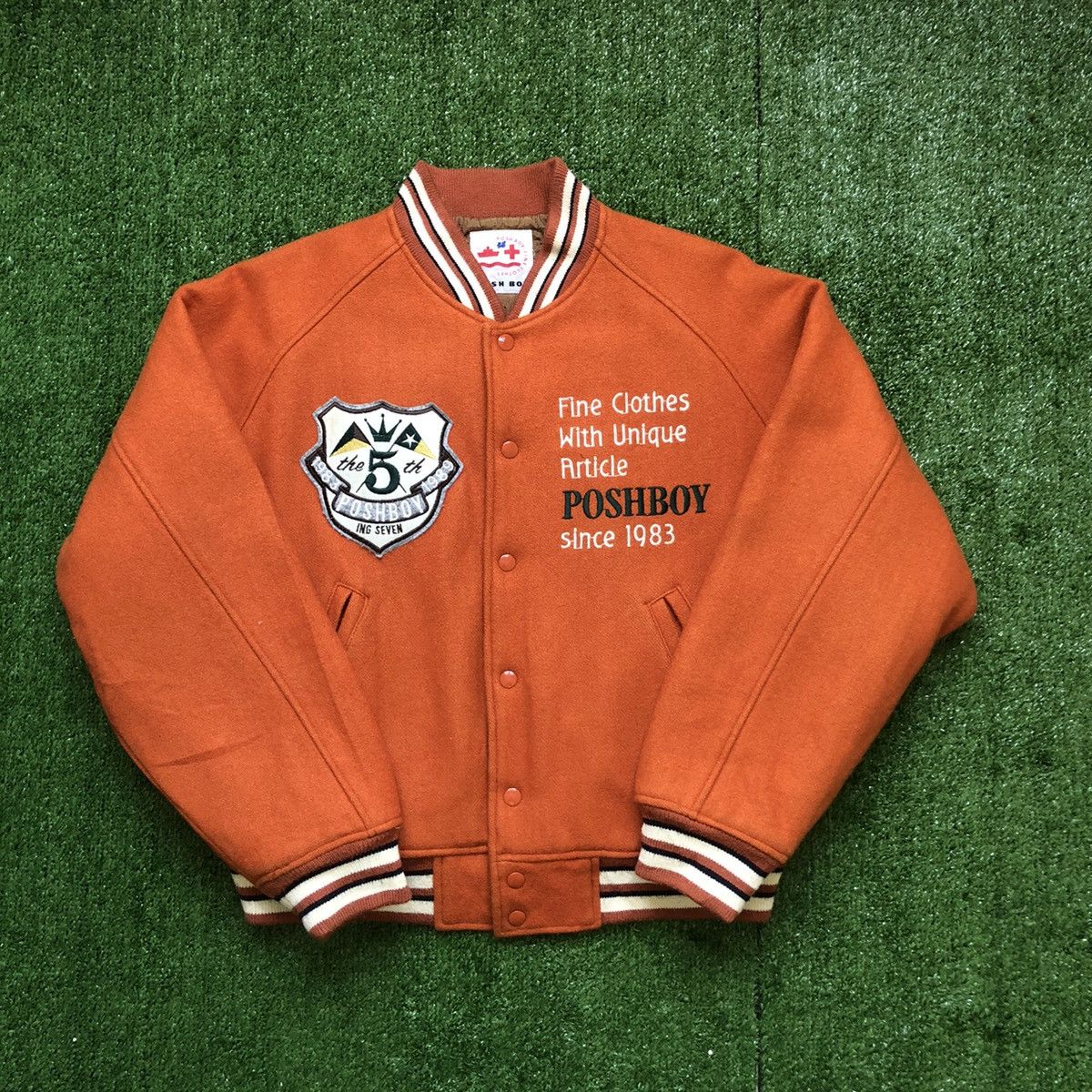 Japanese Brand × Vintage Vintage Poshboy Wool Blend Letterman Varsity Jacket Size US L / EU 52-54 / 3 - 10 Thumbnail
