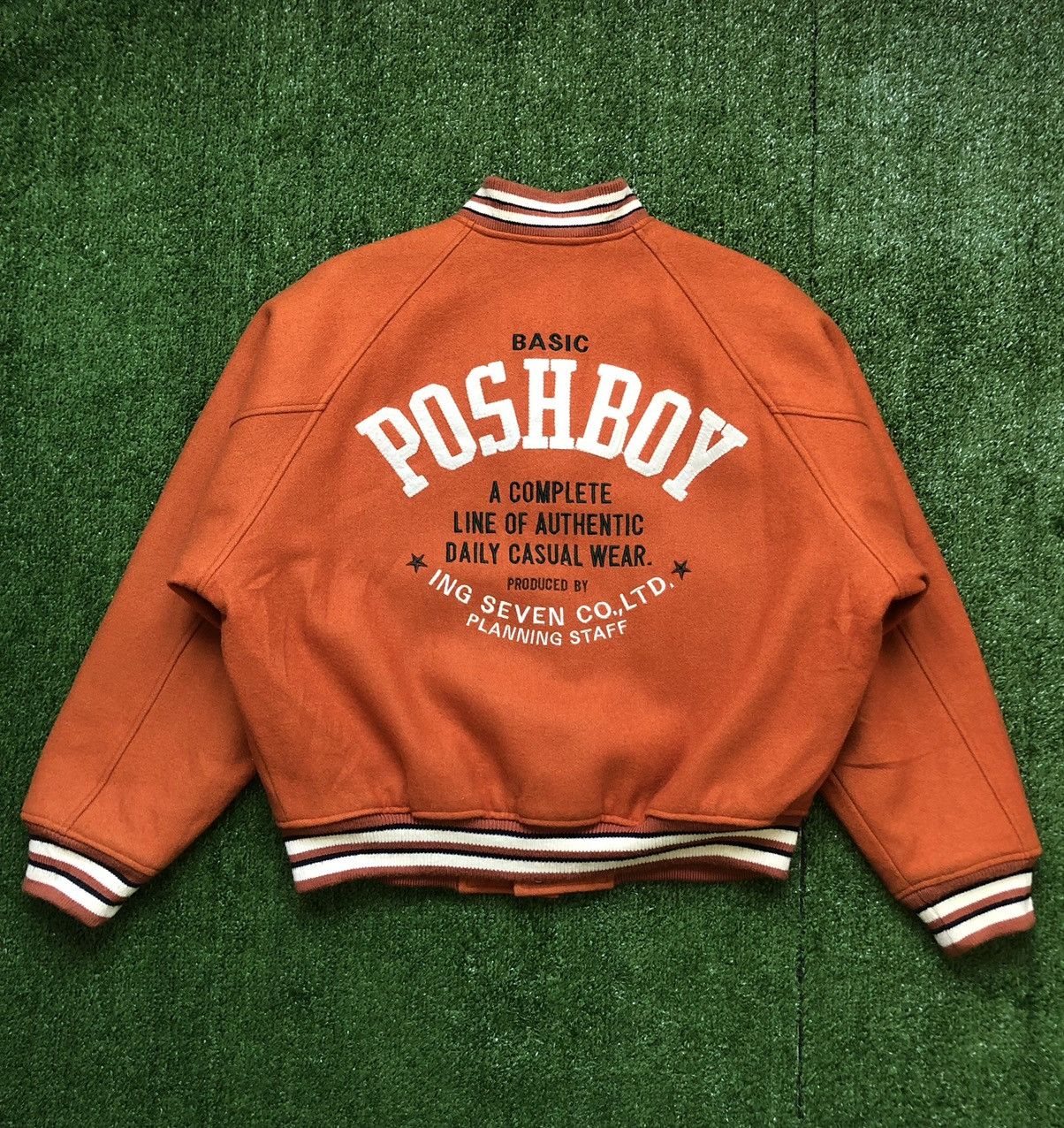 Japanese Brand × Vintage Vintage Poshboy Wool Blend Letterman Varsity Jacket Size US L / EU 52-54 / 3 - 7 Thumbnail