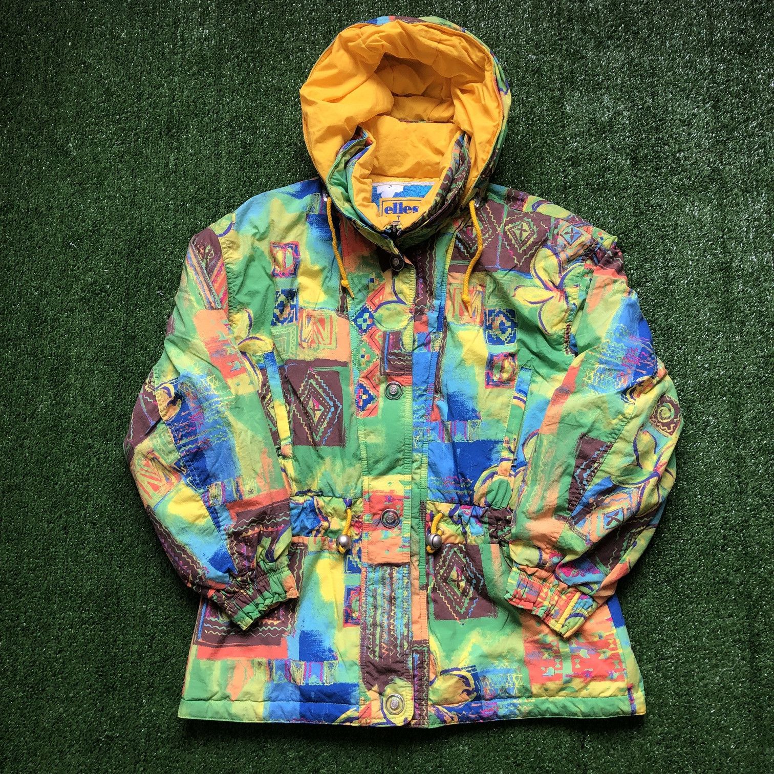 image of Ellesse Floral Ski Bomber Jacket, Men's (Size Medium)