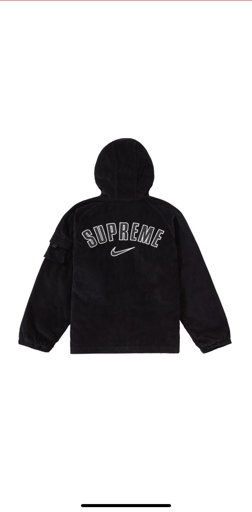 Supreme Supreme Nike Arc Corduroy Hooded Jacket (Black) size Small ...