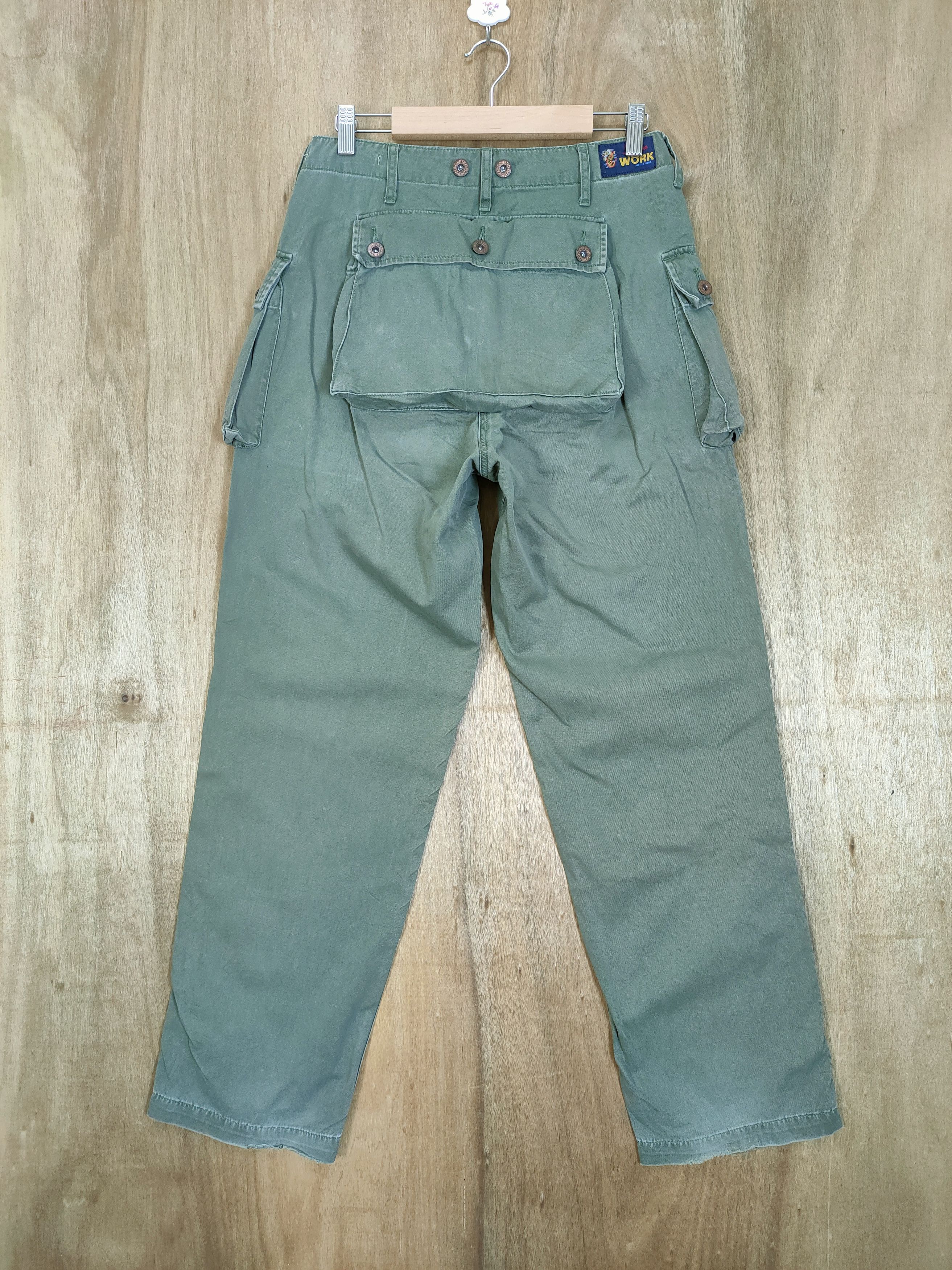 image of Vintage Daijin Faded Monkey Pants/ Cargo Pants in Green, Men's (Size 28)
