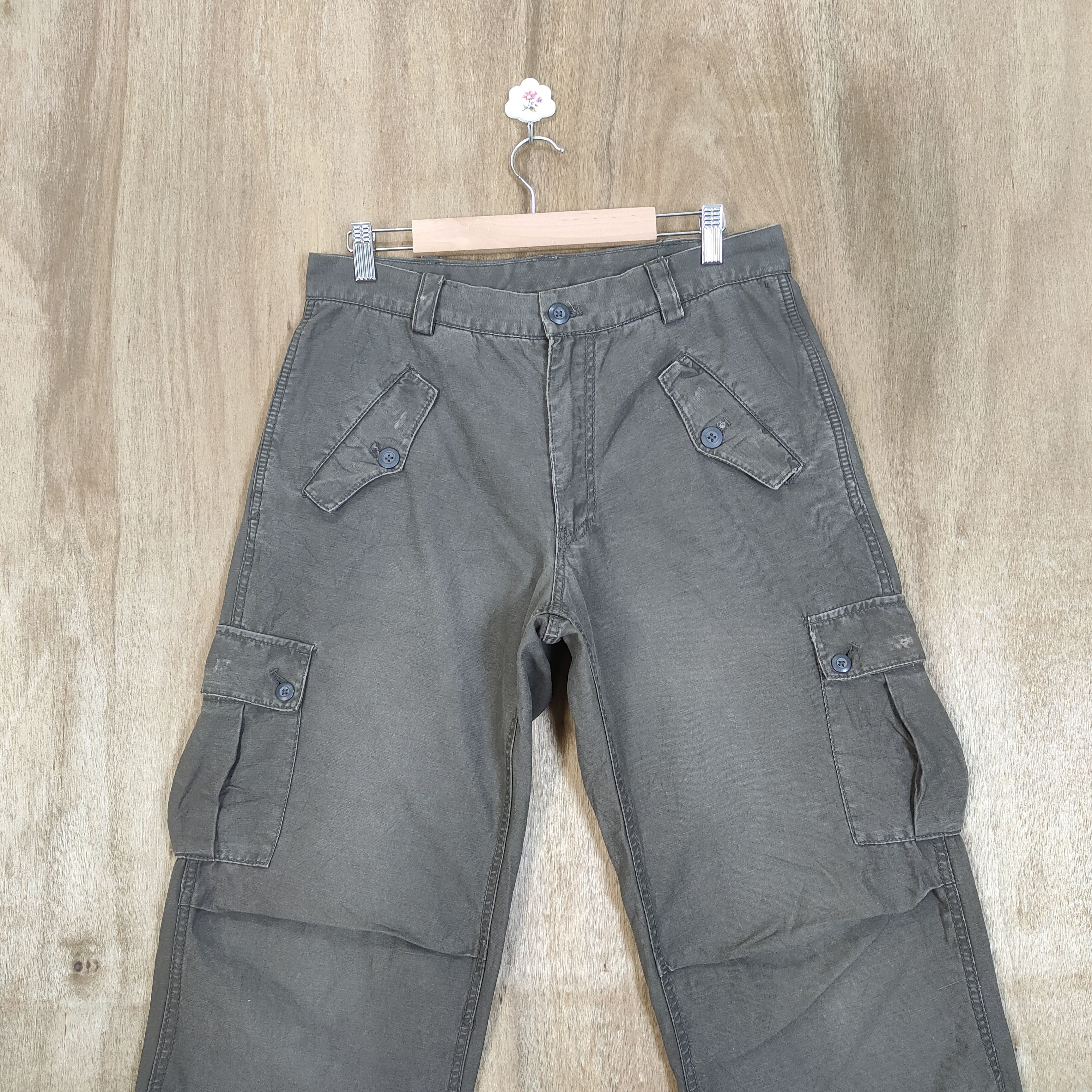Oshkosh VINTAGE BROWN BAGGY CARGO PANTS Size US 32 / EU 48 - 2 Thumbnail