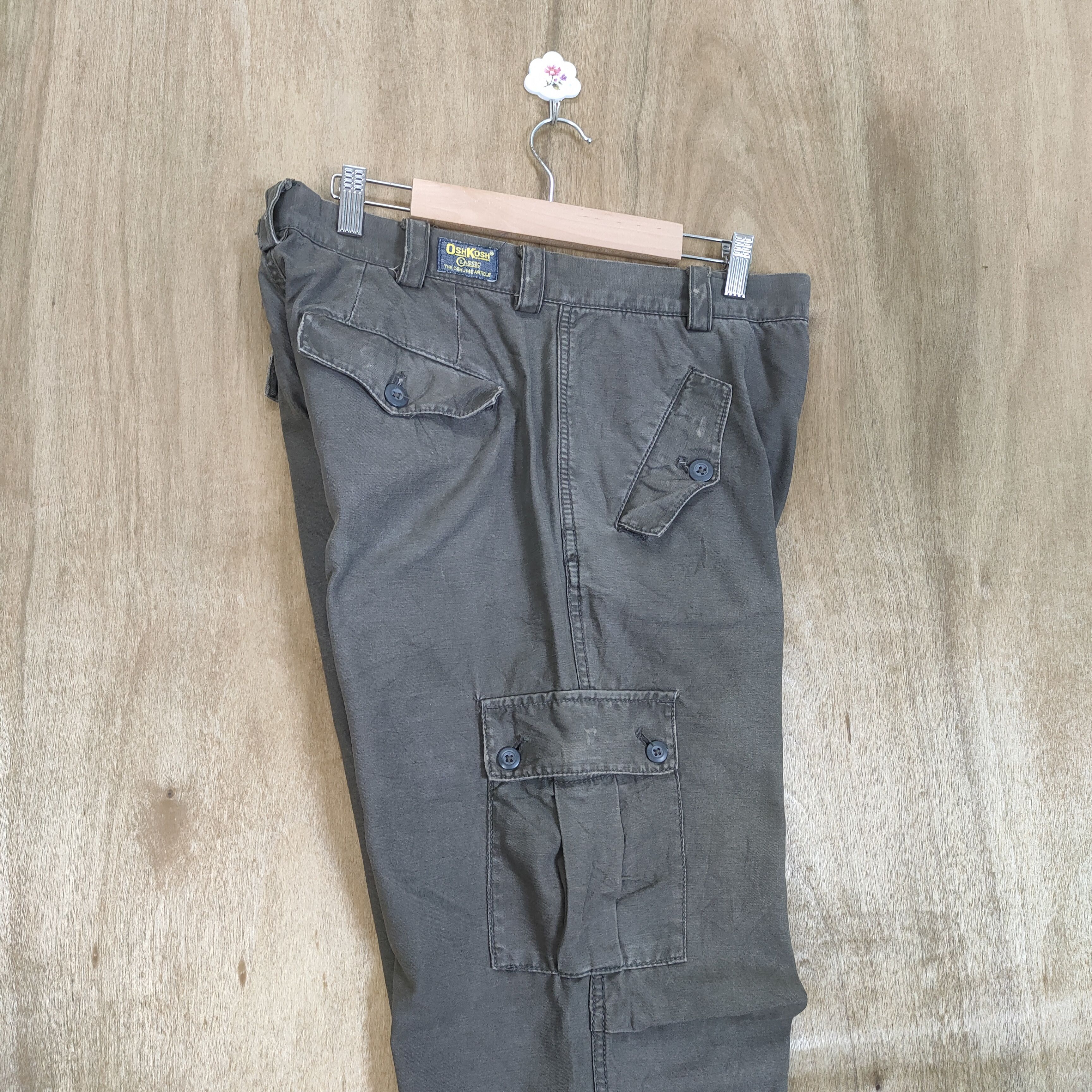 Oshkosh VINTAGE BROWN BAGGY CARGO PANTS Size US 32 / EU 48 - 15 Thumbnail