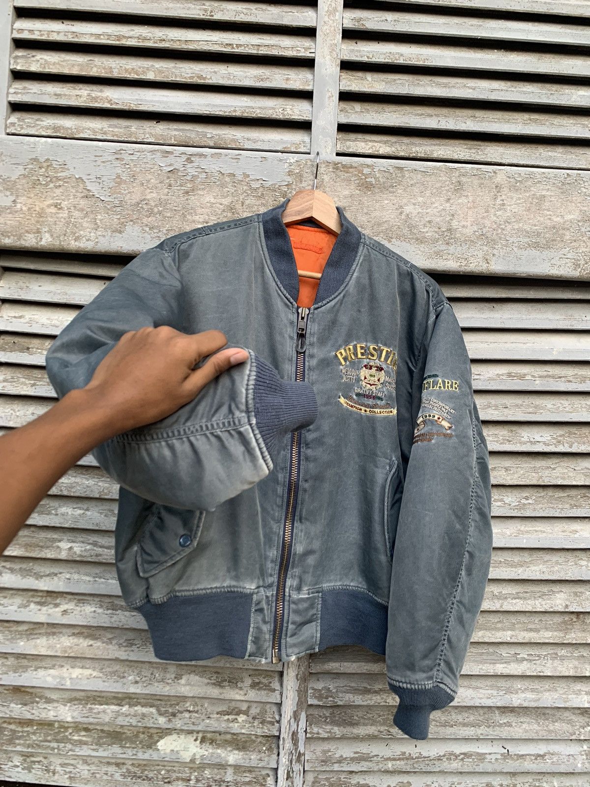 Vintage 🪖Vintage FADED MA-1 Flyers Man Intermediate Bomber Jacket Size US M / EU 48-50 / 2 - 8 Thumbnail