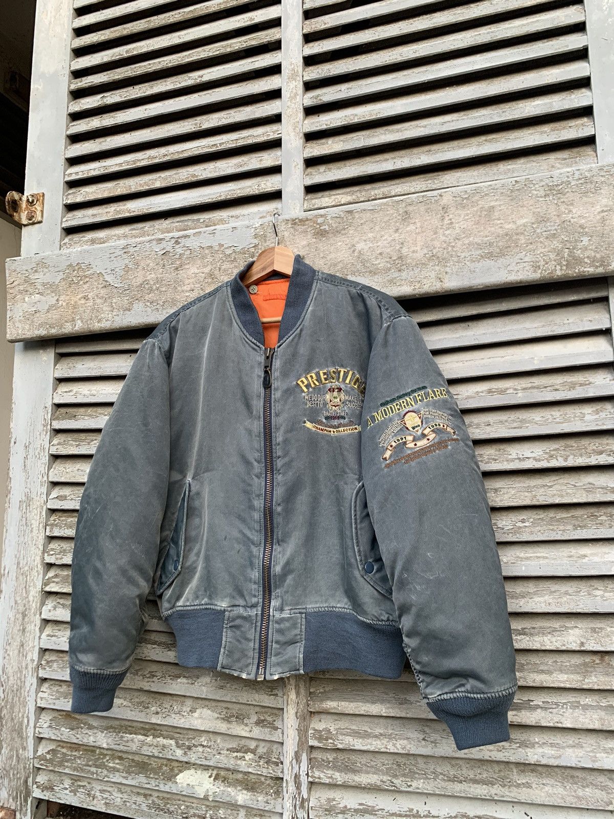 Vintage 🪖Vintage FADED MA-1 Flyers Man Intermediate Bomber Jacket Size US M / EU 48-50 / 2 - 2 Thumbnail