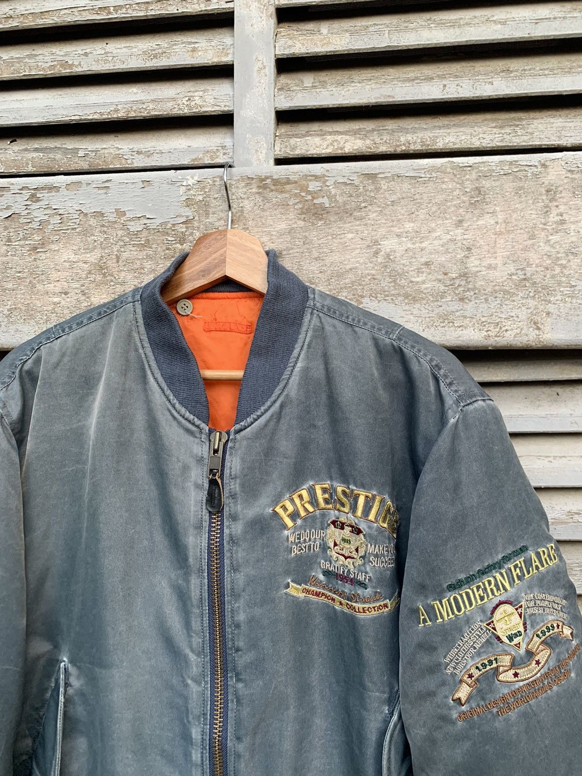 Vintage 🪖Vintage FADED MA-1 Flyers Man Intermediate Bomber Jacket Size US M / EU 48-50 / 2 - 4 Thumbnail