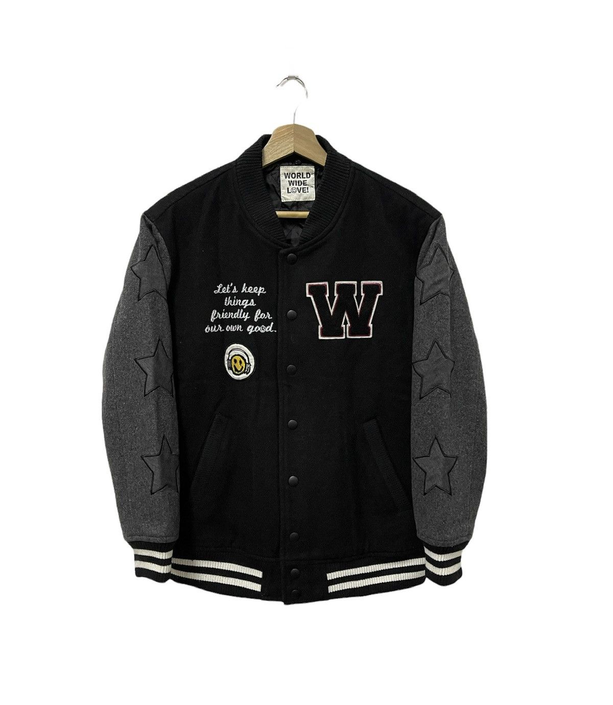 Vintage Vintage World Wide Love Liberty Spell Out Varsity Jacket Size US S / EU 44-46 / 1 - 1 Thumbnail