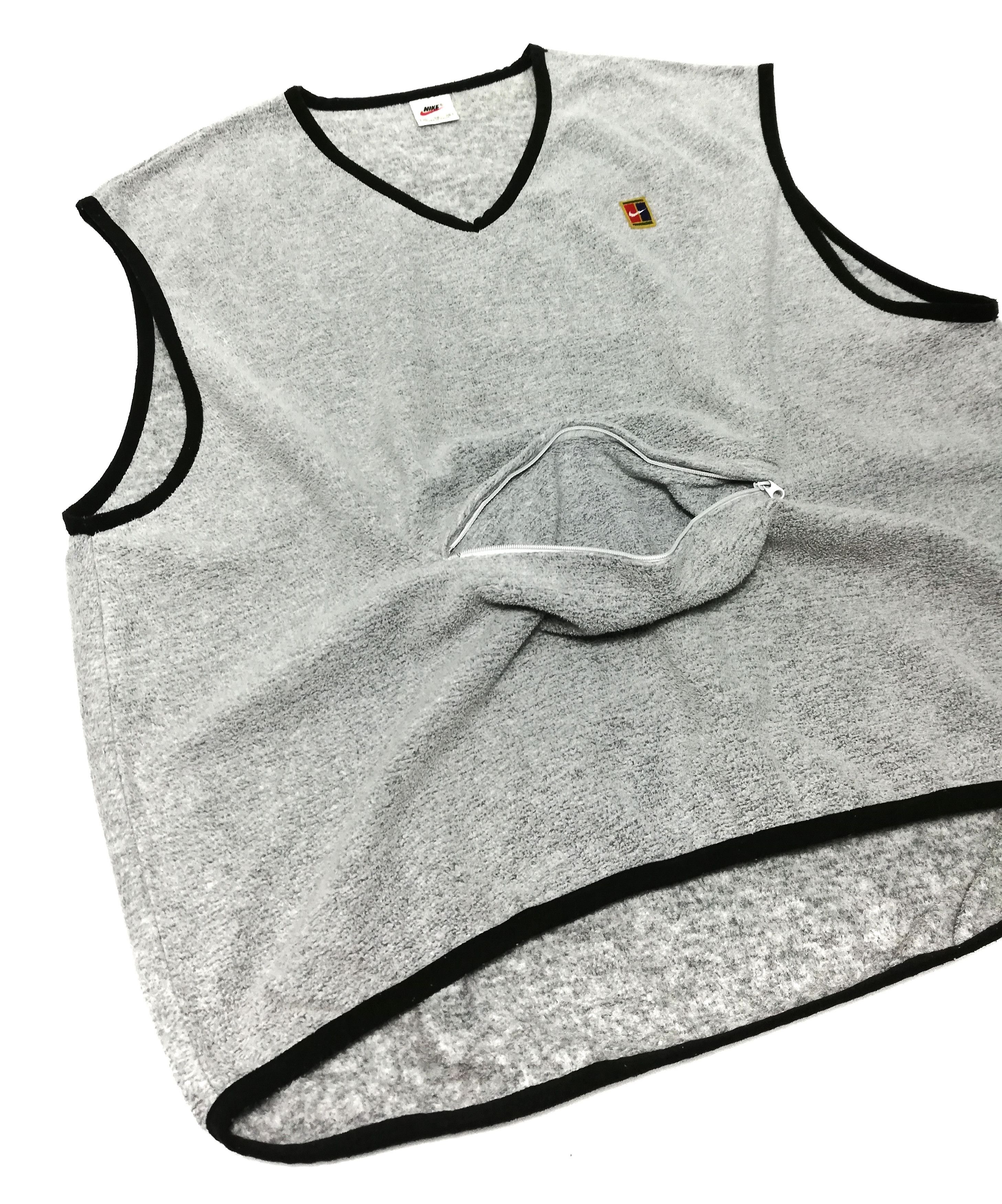 Nike 🔥90's Therma-F.I.T. Nike Fleece Sweater Court Logo Vest🔥 Size US XL / EU 56 / 4 - 2 Thumbnail