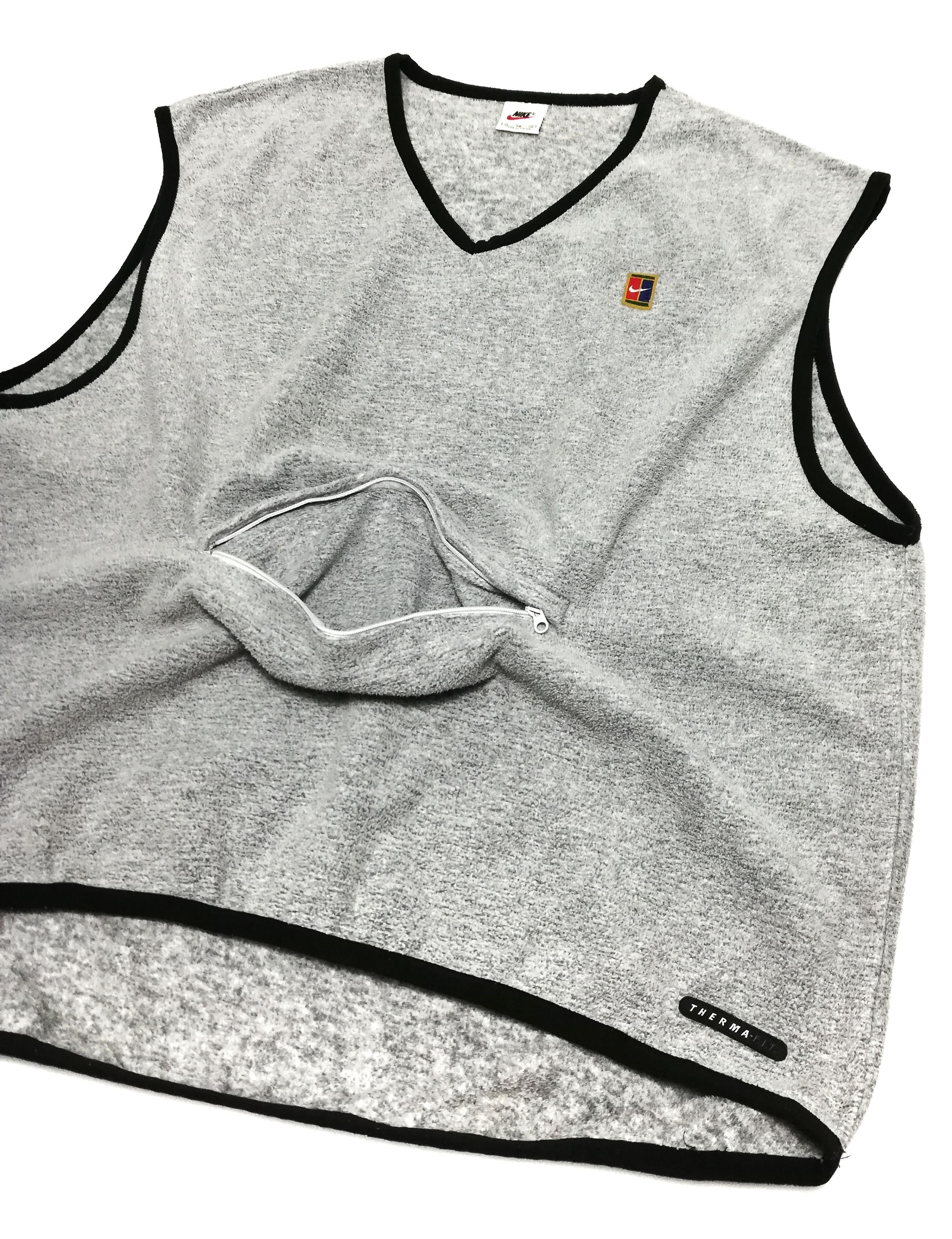 Nike 🔥90's Therma-F.I.T. Nike Fleece Sweater Court Logo Vest🔥 Size US XL / EU 56 / 4 - 3 Thumbnail