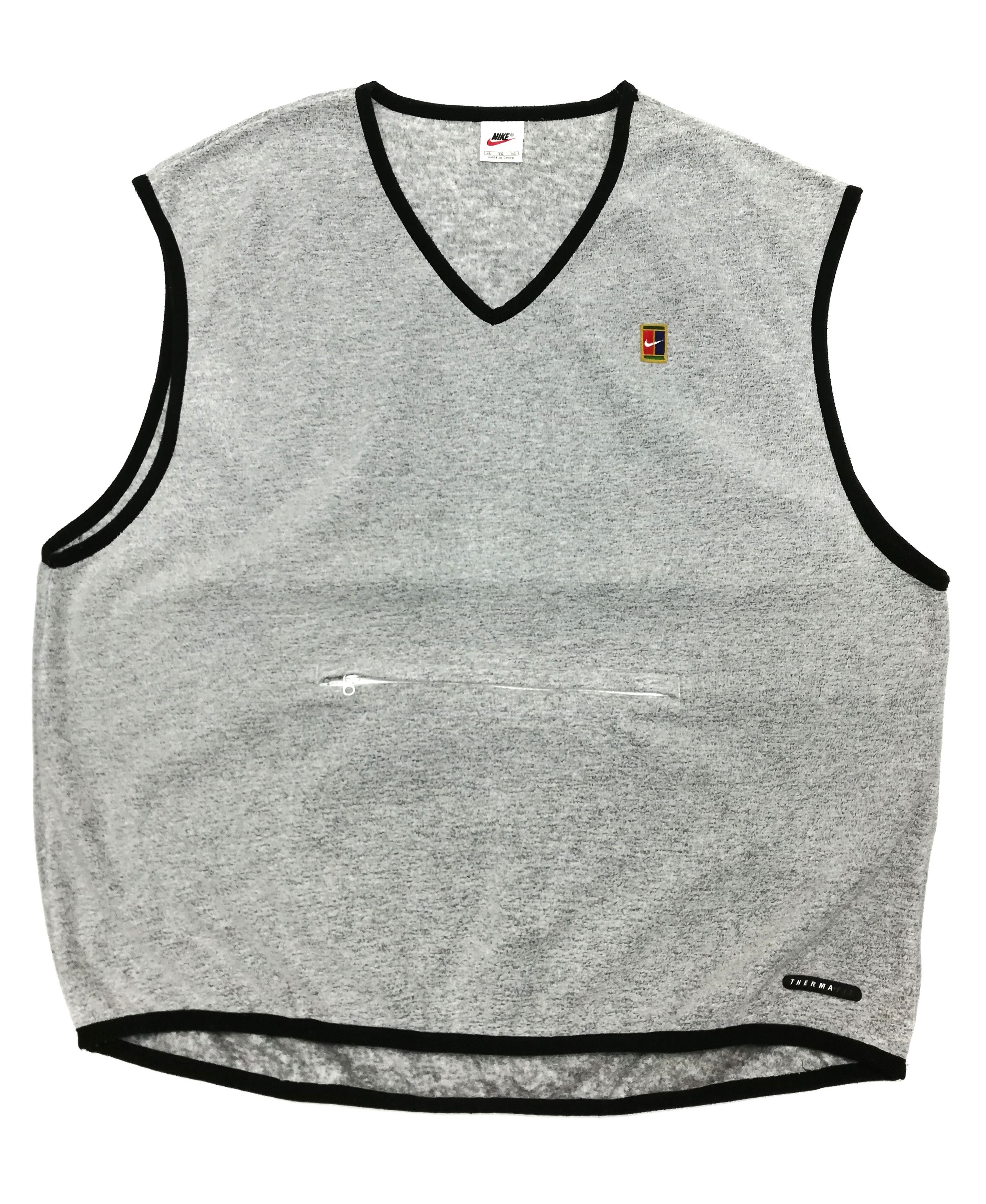 Nike 🔥90's Therma-F.I.T. Nike Fleece Sweater Court Logo Vest🔥 Size US XL / EU 56 / 4 - 5 Thumbnail