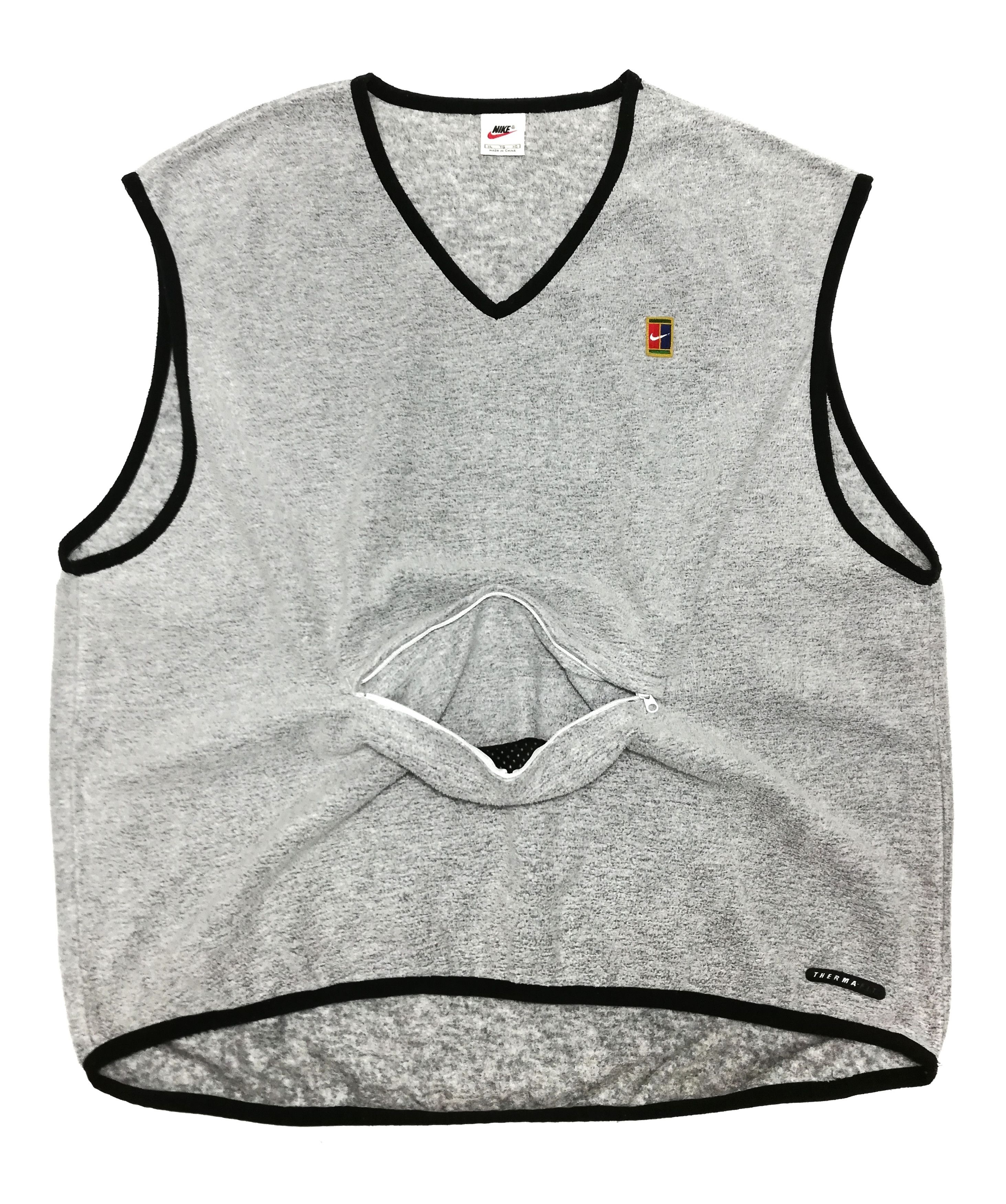 Nike 🔥90's Therma-F.I.T. Nike Fleece Sweater Court Logo Vest🔥 Size US XL / EU 56 / 4 - 1 Thumbnail