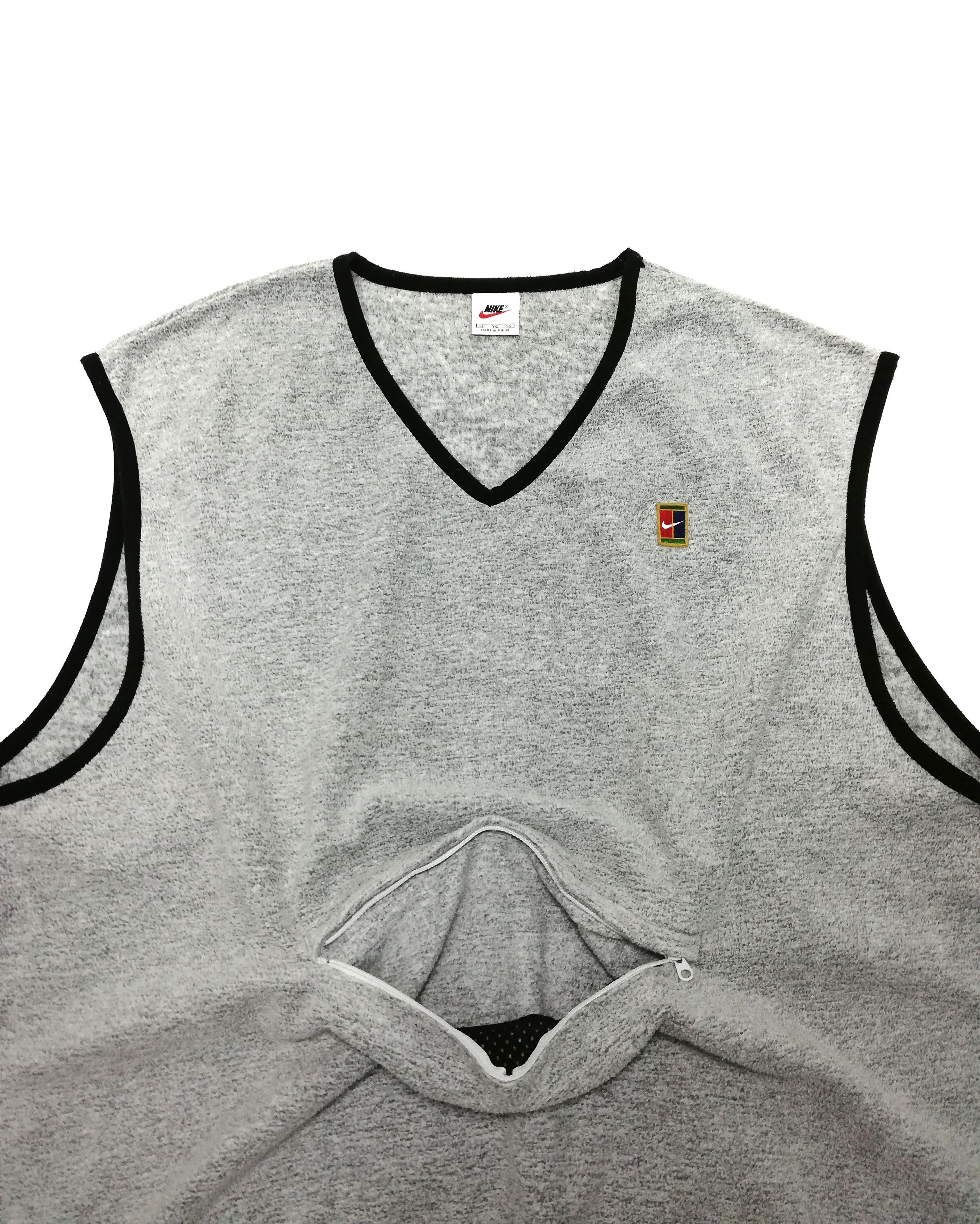 Nike 🔥90's Therma-F.I.T. Nike Fleece Sweater Court Logo Vest🔥 Size US XL / EU 56 / 4 - 4 Thumbnail