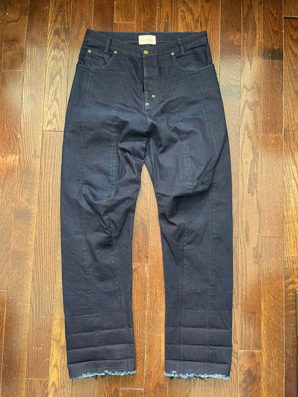 Pre-owned Song For The Mute Wide Leg Stack Denim Jeans Indigo