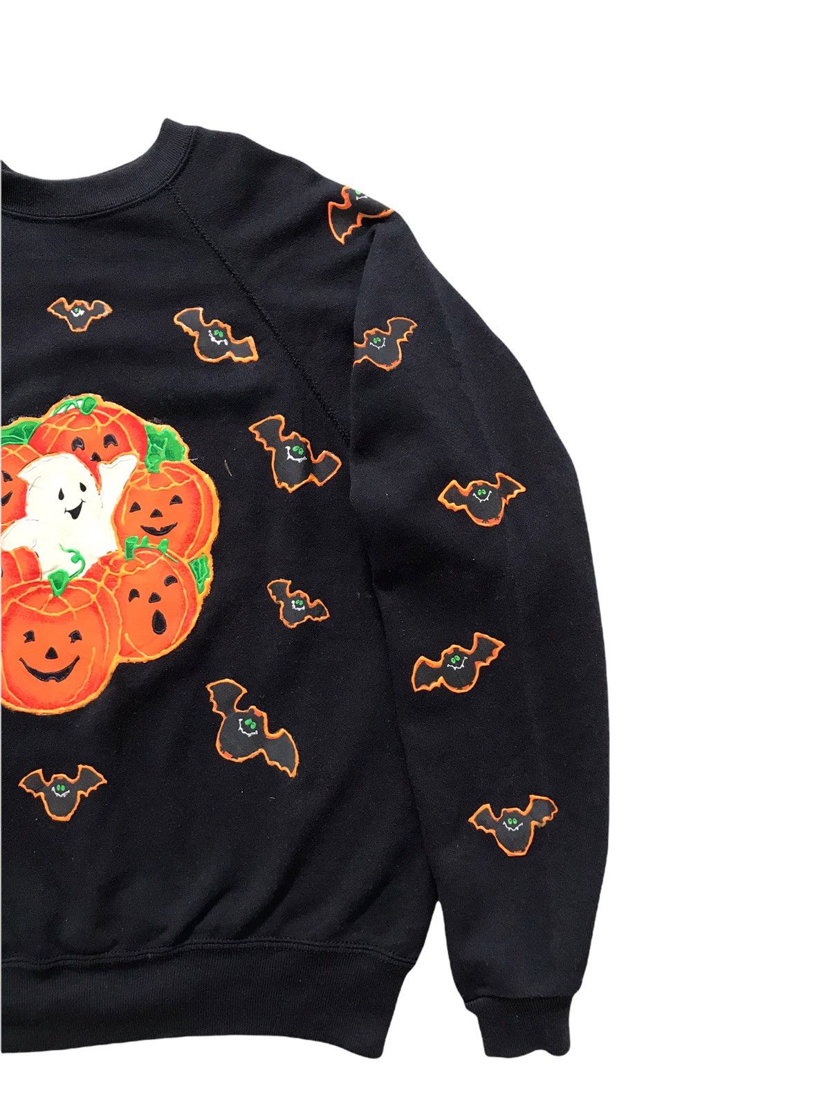 Vintage Vintage 80s Halloween Over Bat Pumpkin Sweatshirt Size US M / EU 48-50 / 2 - 3 Thumbnail