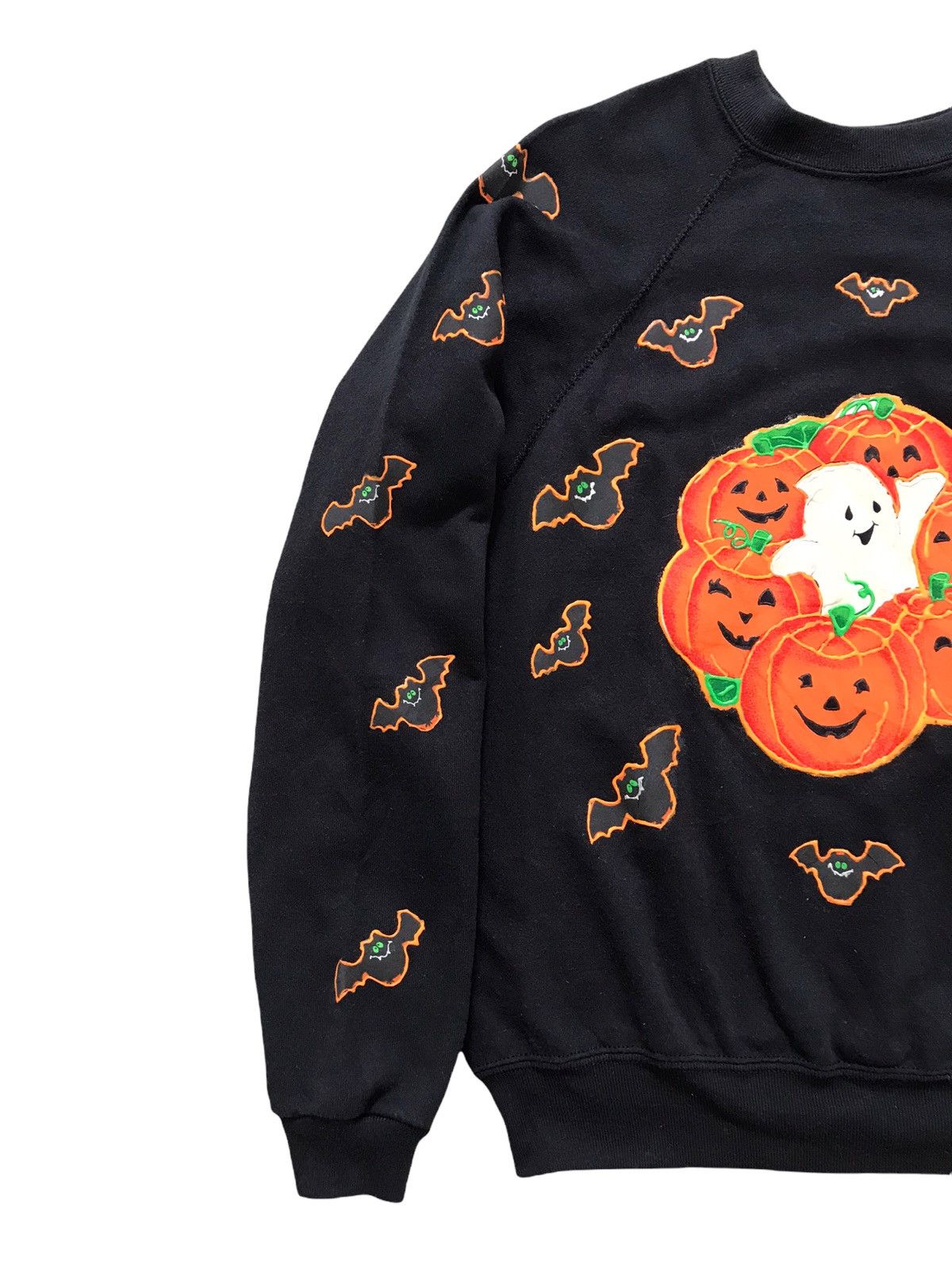 Vintage Vintage 80s Halloween Over Bat Pumpkin Sweatshirt Size US M / EU 48-50 / 2 - 2 Thumbnail