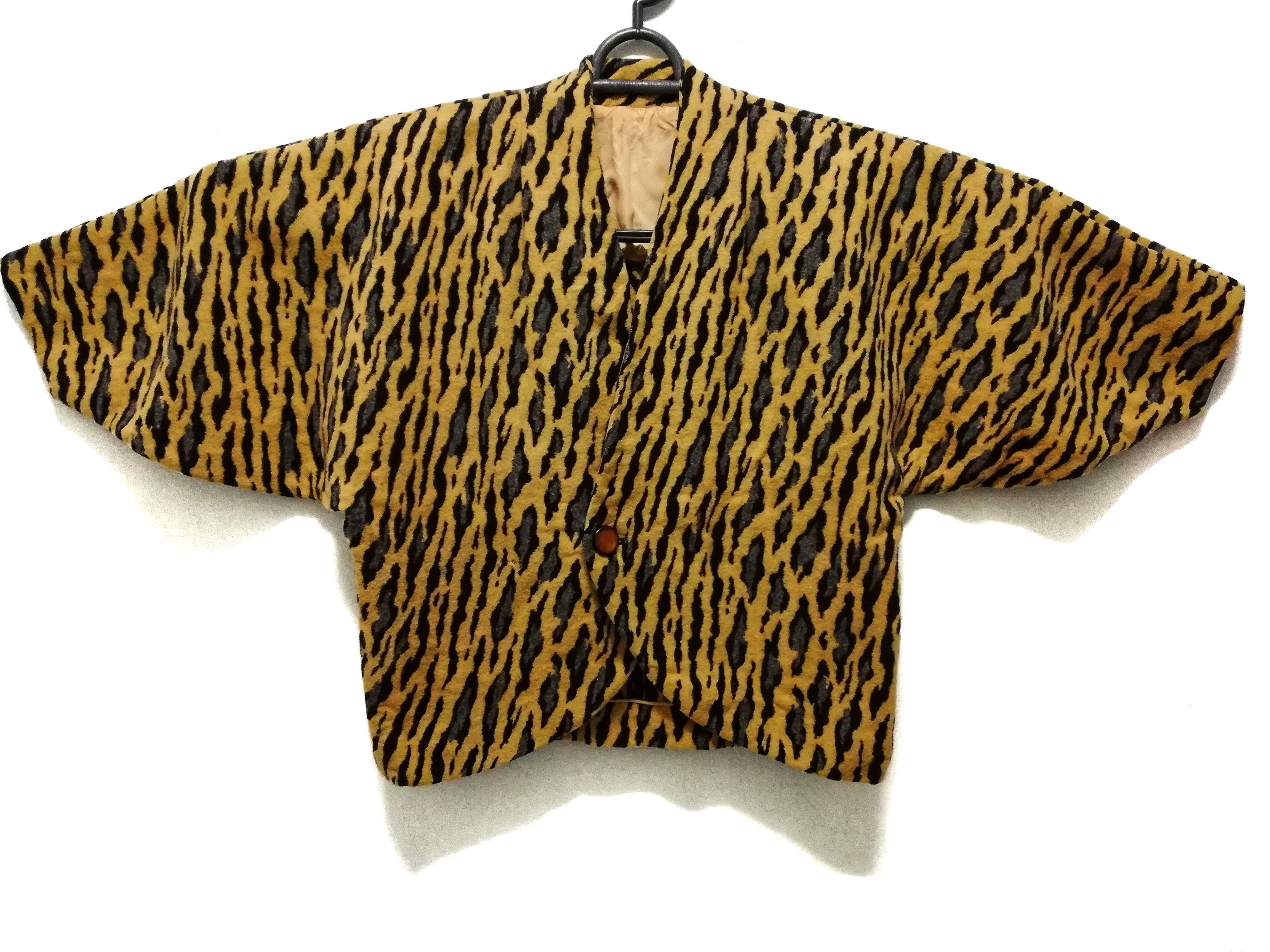 Japanese Brand × Vintage 🔥Hanten Kimono Traditional Wool Tiger Print Style Jacket🔥 Size US M / EU 48-50 / 2 - 1 Thumbnail