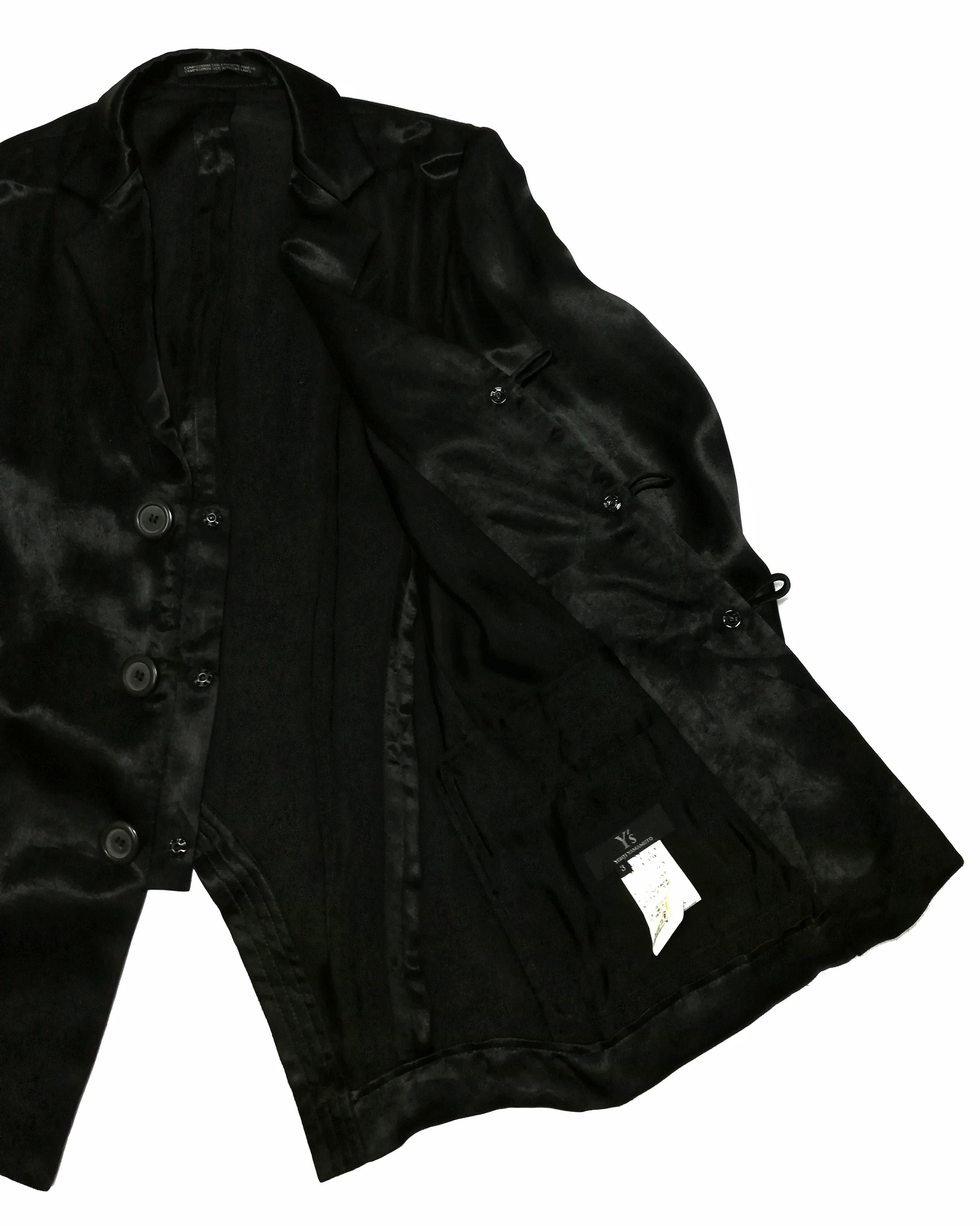 Yohji Yamamoto 🔥Y's Black By Yohji Yamamoto Shining Rayon Double Button🔥 Size US XS / EU 42 / 0 - 5 Thumbnail