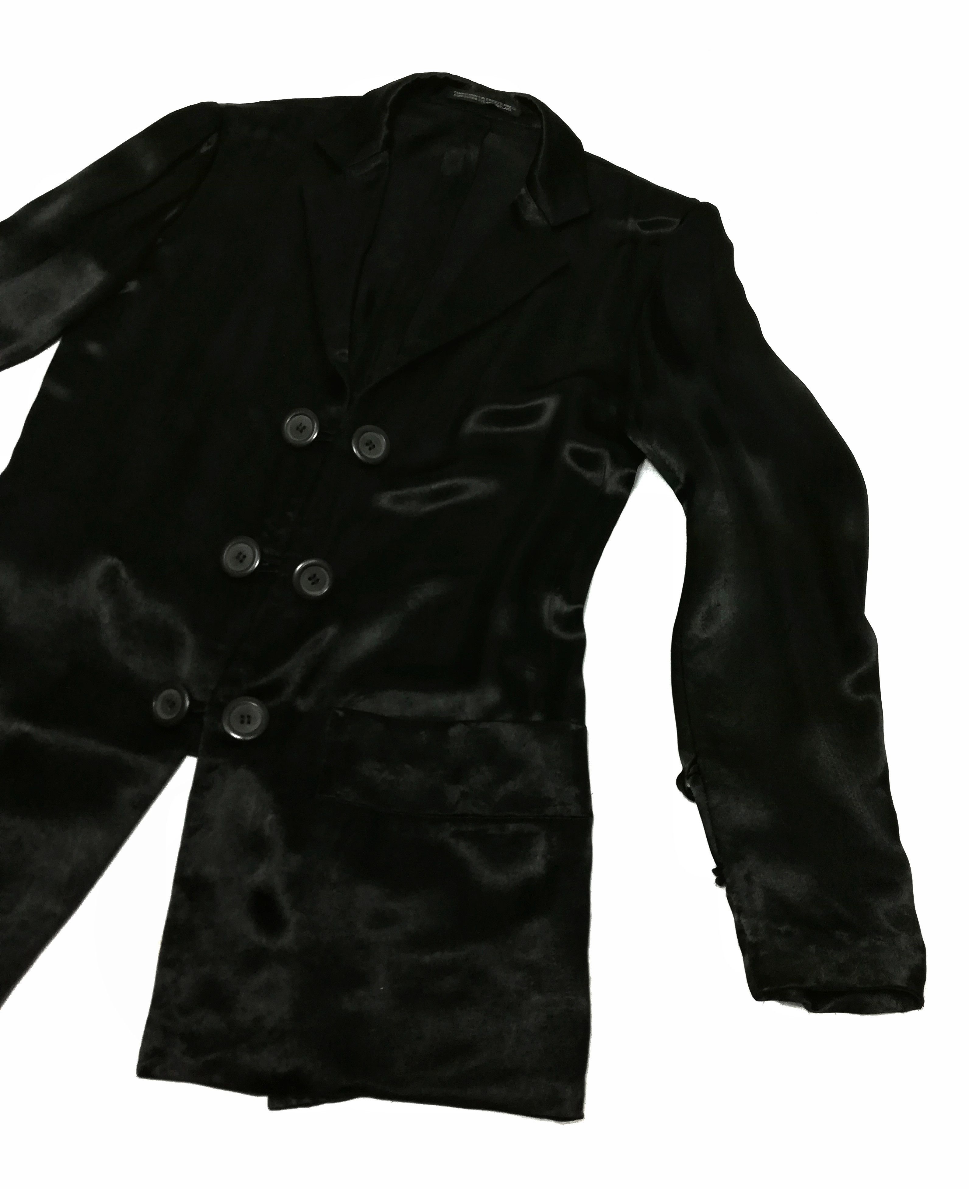 Yohji Yamamoto 🔥Y's Black By Yohji Yamamoto Shining Rayon Double Button🔥 Size US XS / EU 42 / 0 - 3 Thumbnail