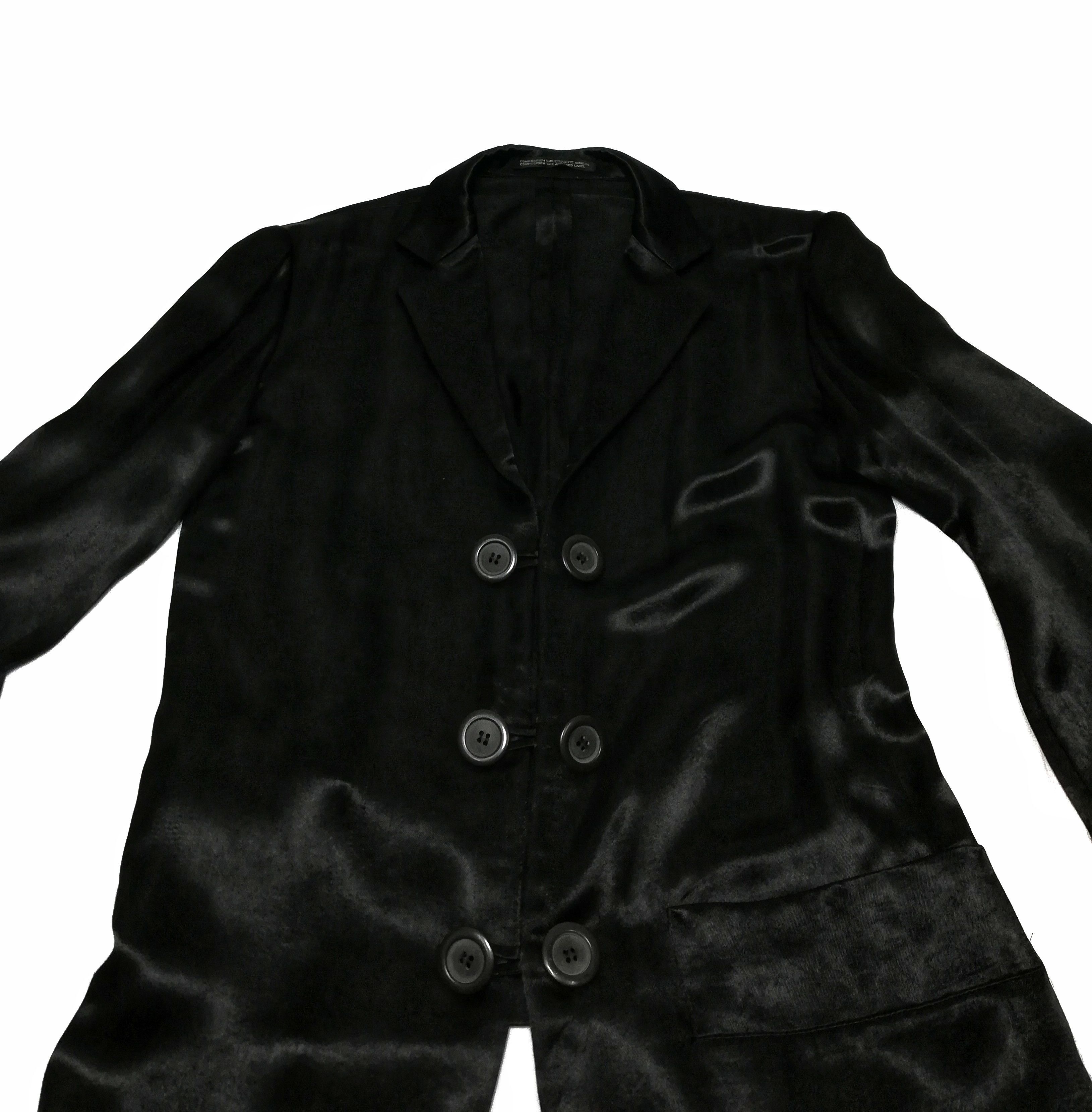 Yohji Yamamoto 🔥Y's Black By Yohji Yamamoto Shining Rayon Double Button🔥 Size US XS / EU 42 / 0 - 4 Thumbnail