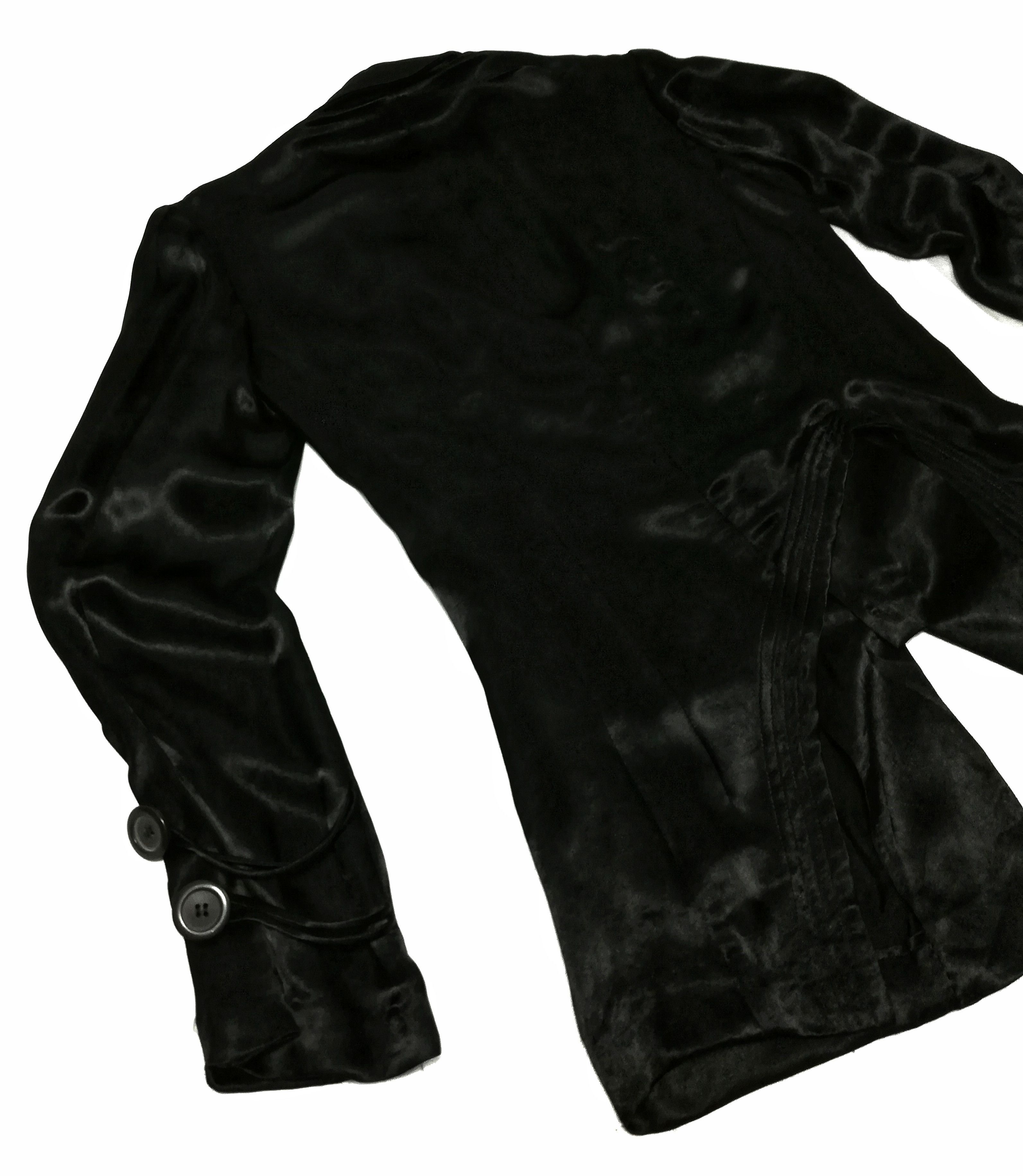 Yohji Yamamoto 🔥Y's Black By Yohji Yamamoto Shining Rayon Double Button🔥 Size US XS / EU 42 / 0 - 15 Thumbnail