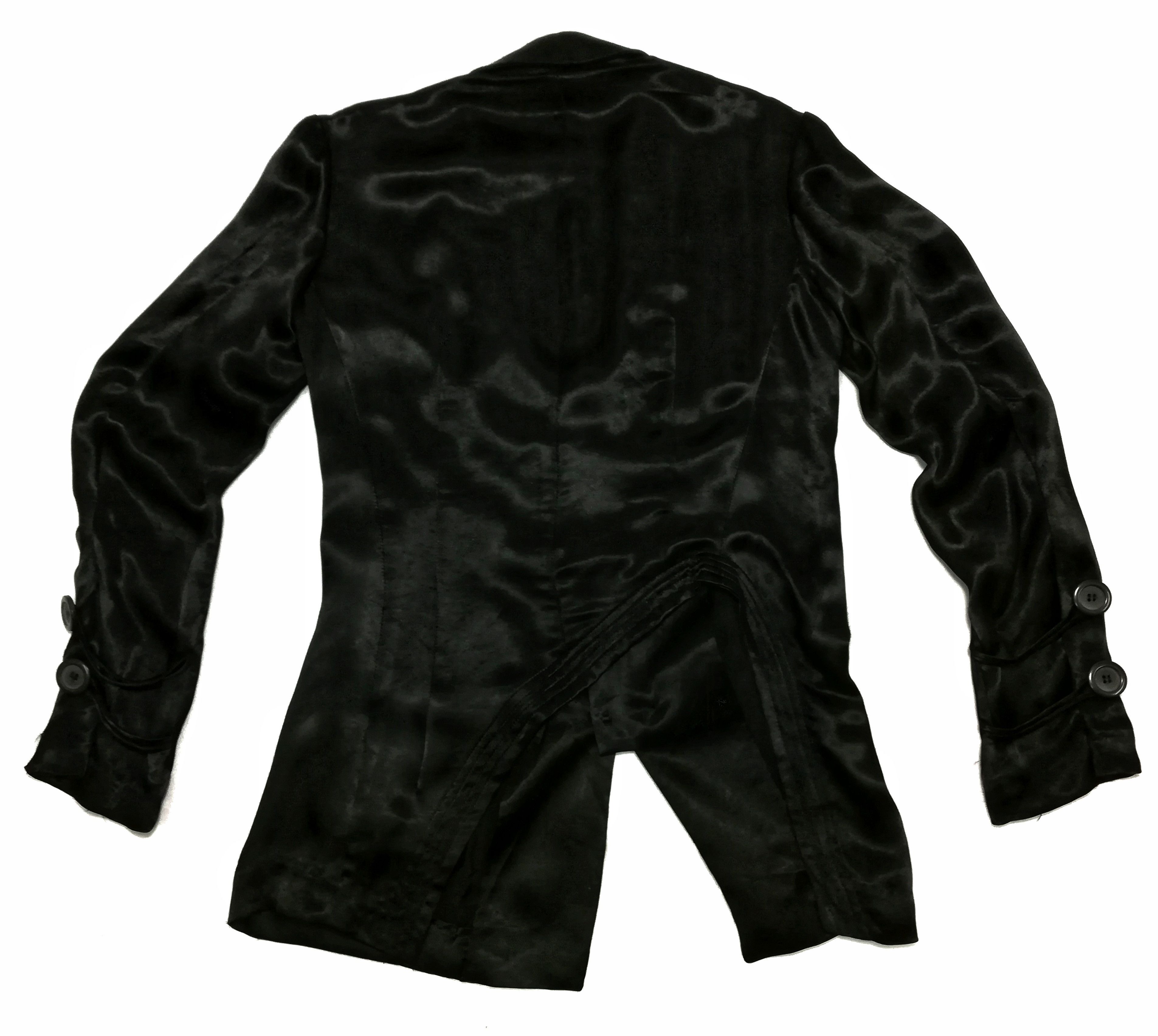 Yohji Yamamoto 🔥Y's Black By Yohji Yamamoto Shining Rayon Double Button🔥 Size US XS / EU 42 / 0 - 16 Thumbnail