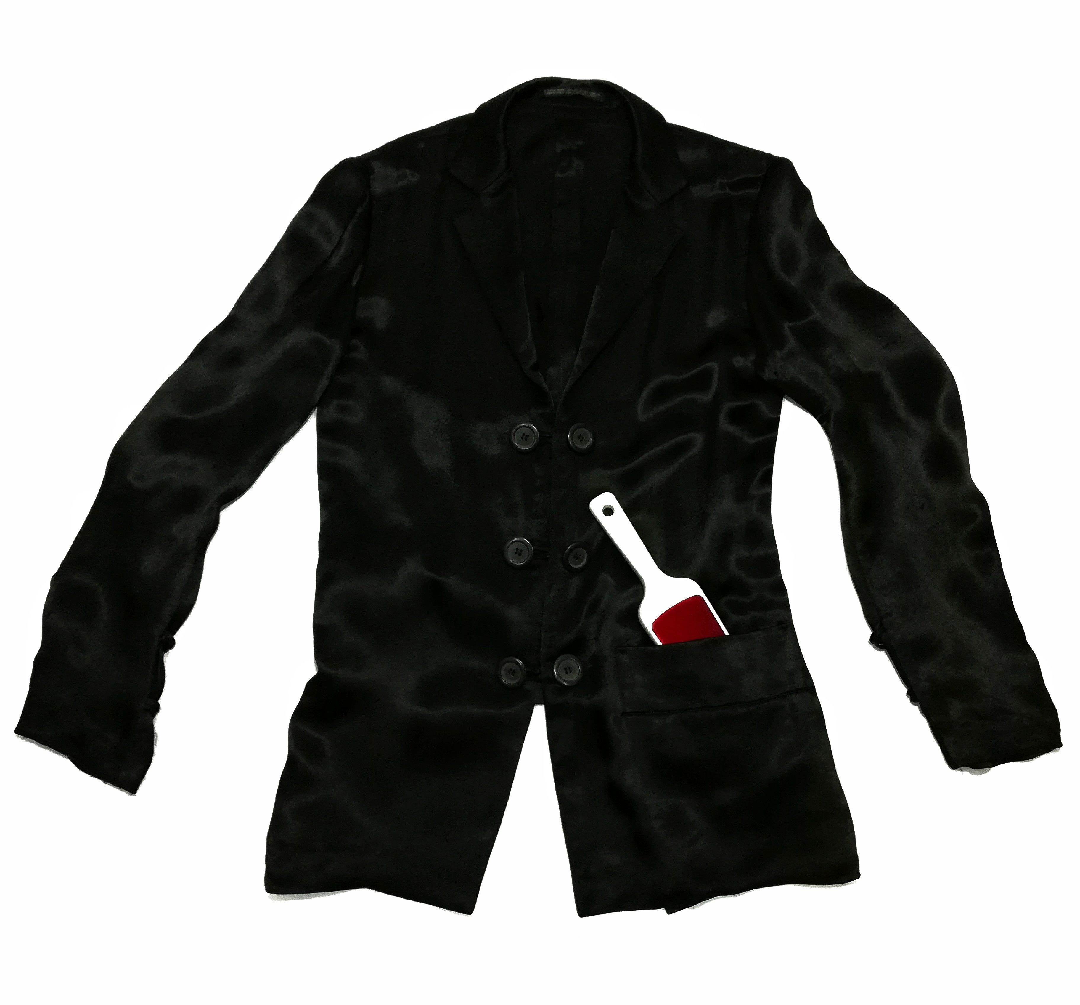 Yohji Yamamoto 🔥Y's Black By Yohji Yamamoto Shining Rayon Double Button🔥 Size US XS / EU 42 / 0 - 2 Thumbnail