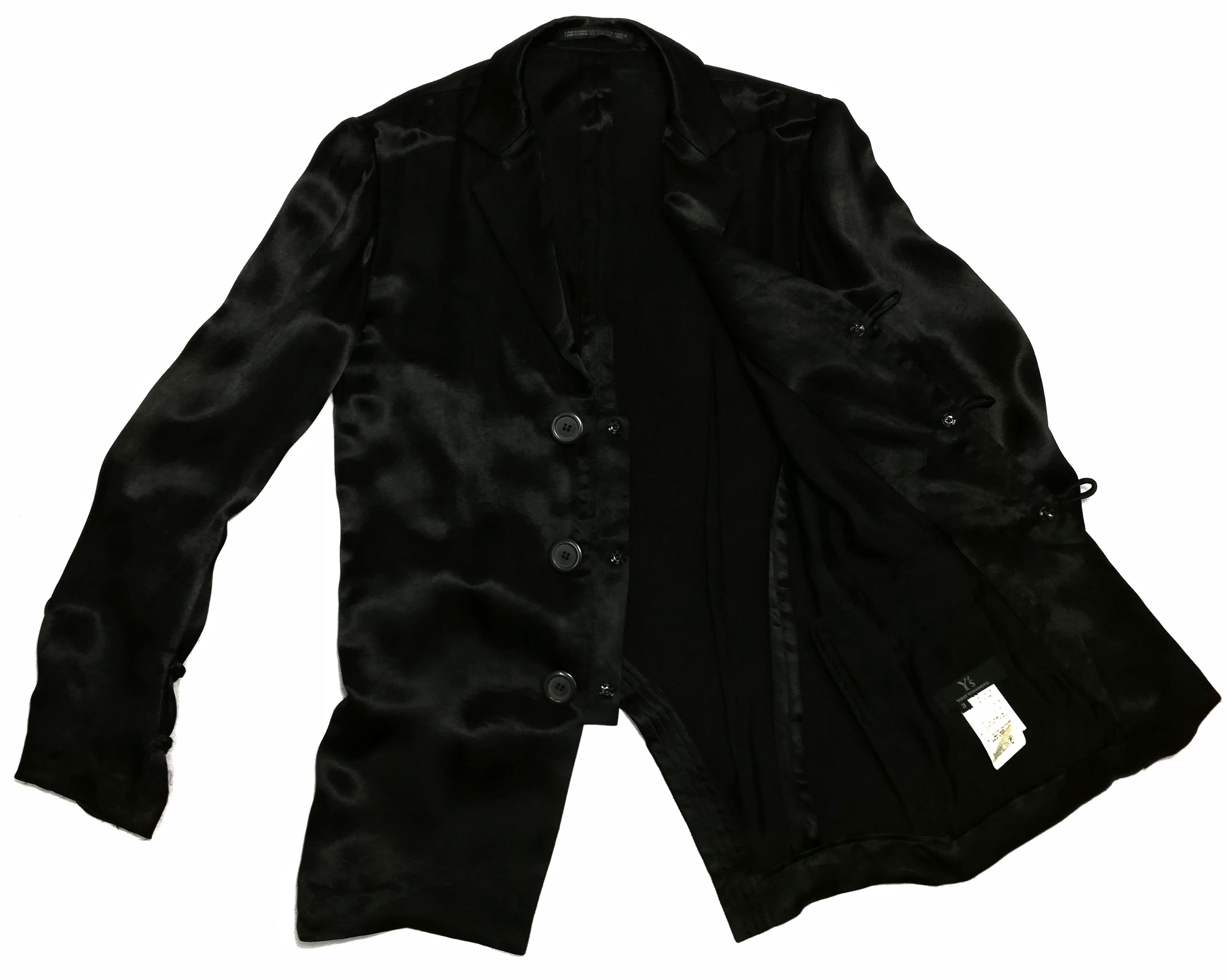 Yohji Yamamoto 🔥Y's Black By Yohji Yamamoto Shining Rayon Double Button🔥 Size US XS / EU 42 / 0 - 1 Thumbnail