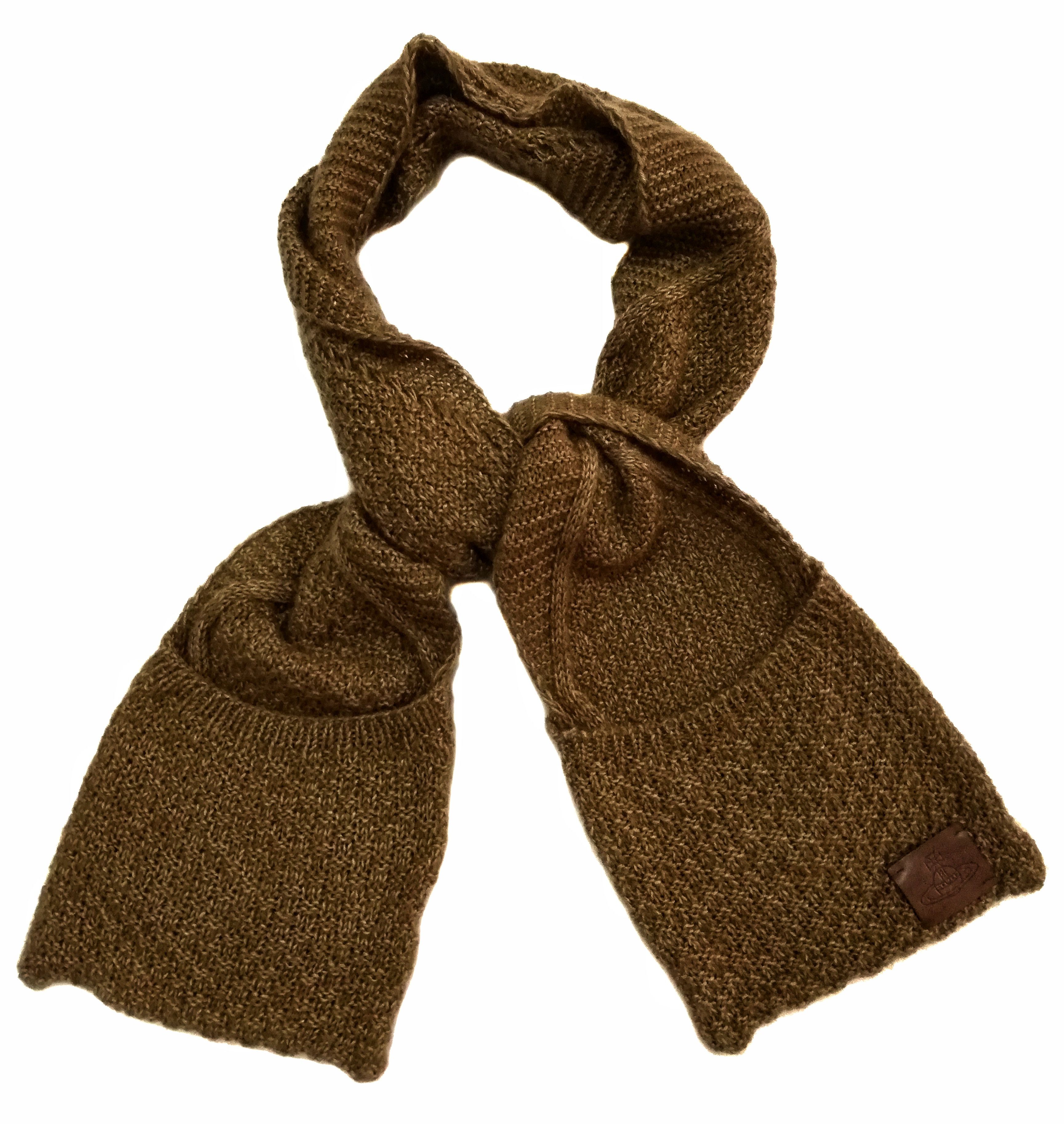 Vintage × Vivienne Westwood 🔥Vivienne Westwood Brown Knit Scarves With One Pocket🔥 Size ONE SIZE - 1 Thumbnail