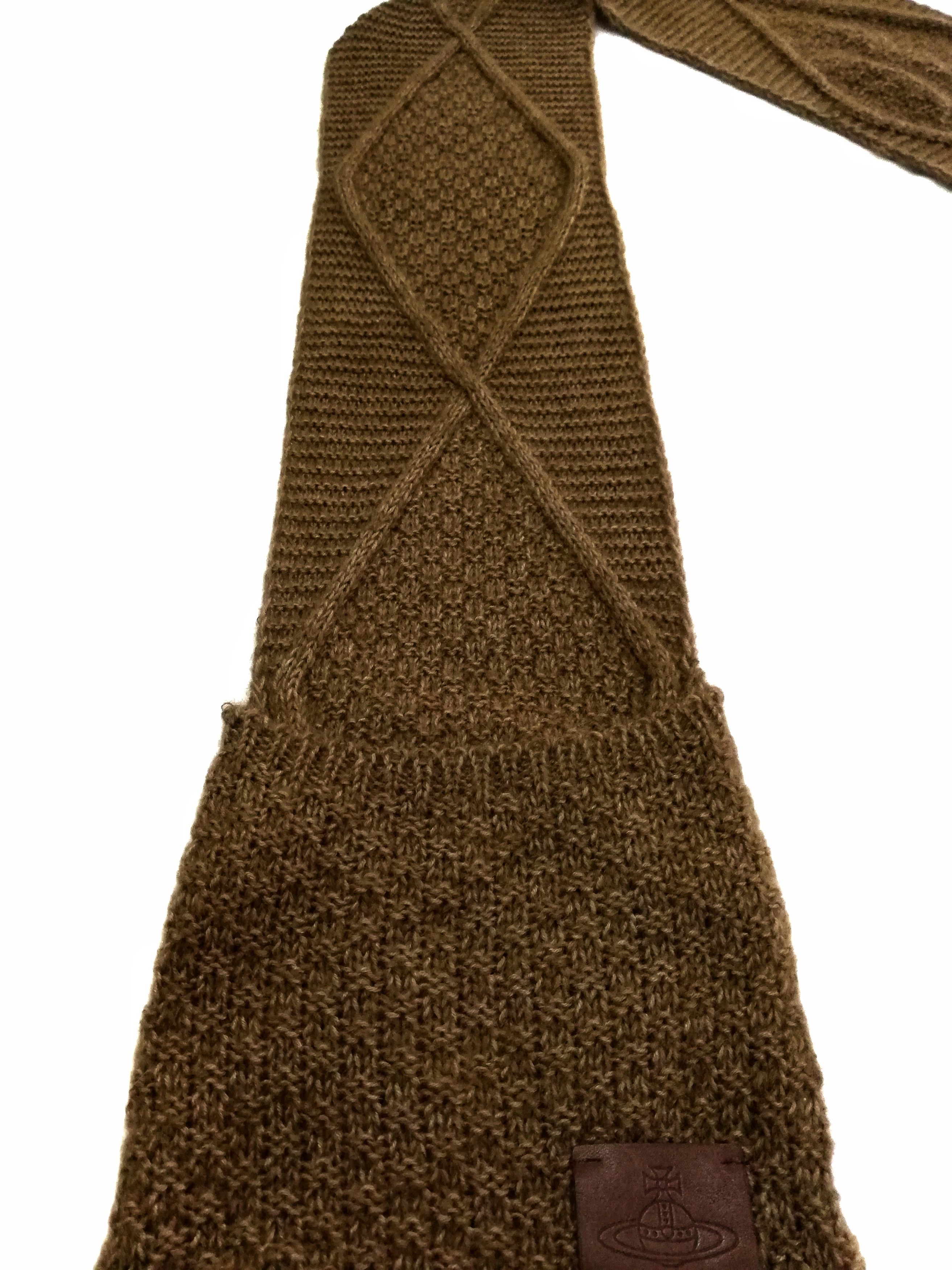 Vintage × Vivienne Westwood 🔥Vivienne Westwood Brown Knit Scarves With One Pocket🔥 Size ONE SIZE - 2 Thumbnail