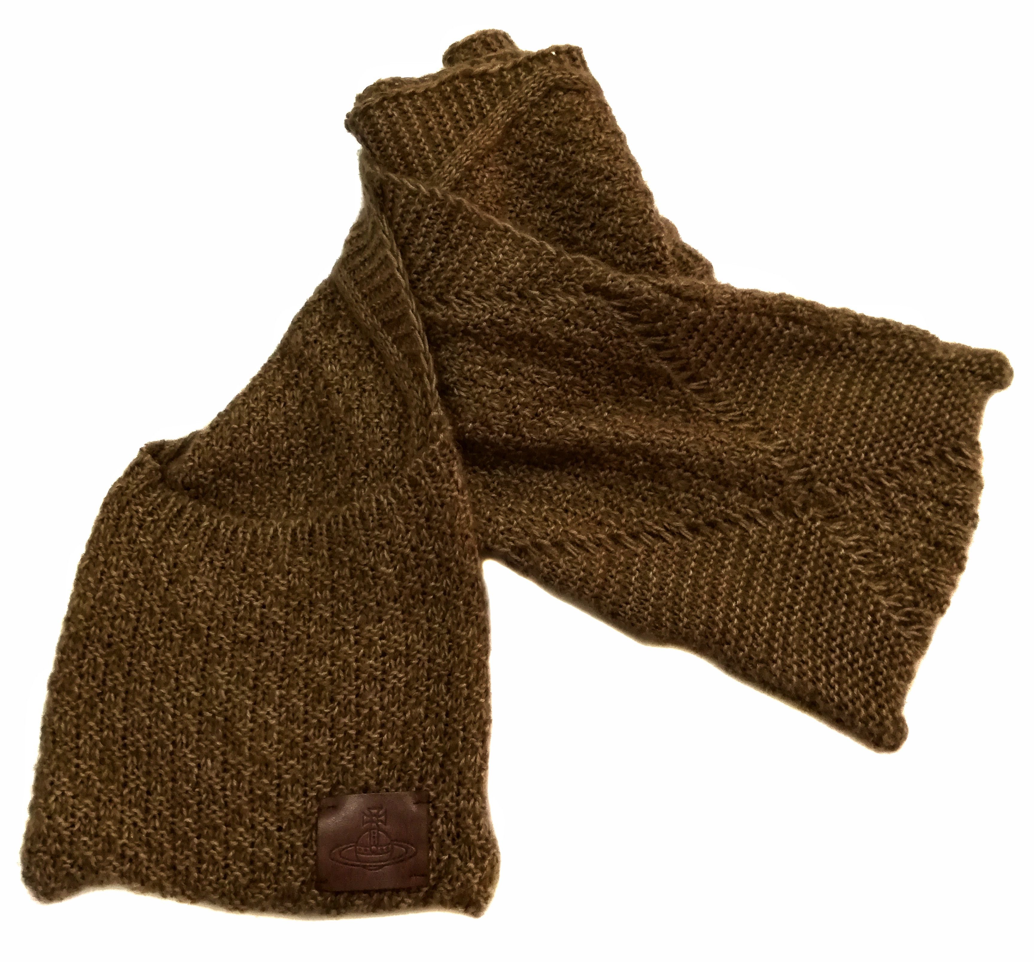 Vintage × Vivienne Westwood 🔥Vivienne Westwood Brown Knit Scarves With One Pocket🔥 Size ONE SIZE - 6 Thumbnail