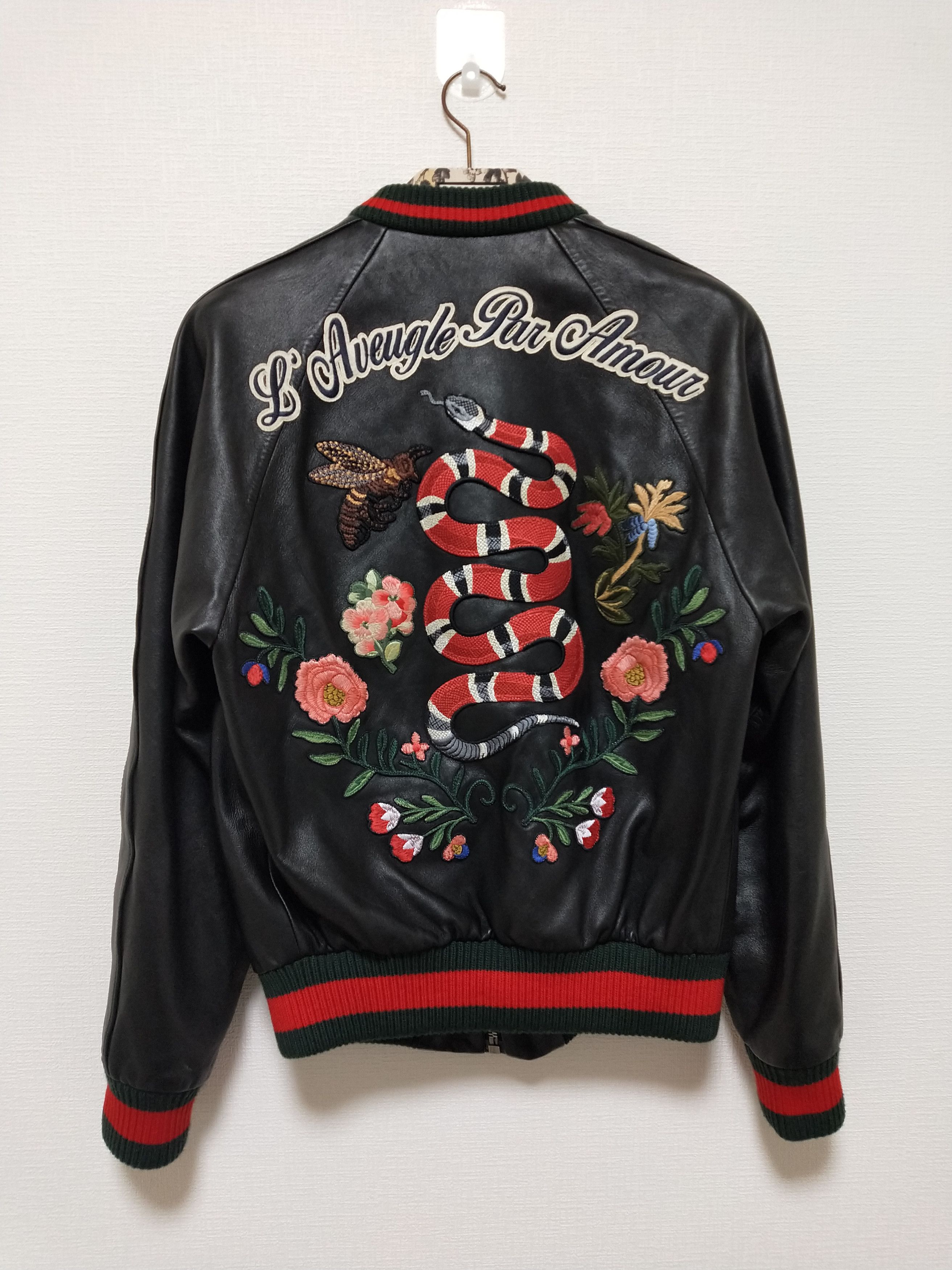 Gucci snake cheap leather jacket