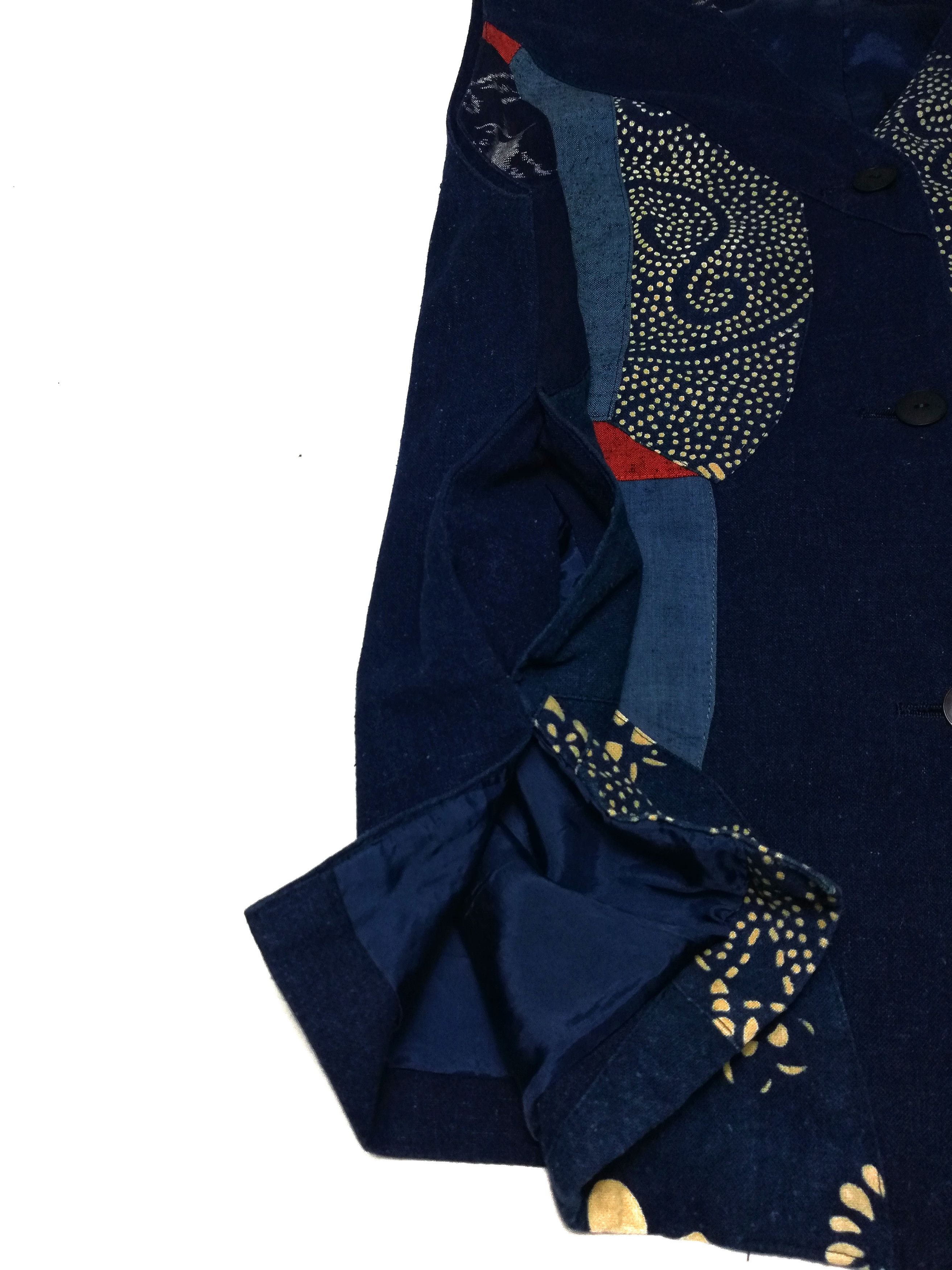 Art Comes First × Indigo × Japanese Brand 🔥Noragi Sashiko Boro Vest Jacket Kasuri Aizome Antique🔥 Size US M / EU 48-50 / 2 - 7 Thumbnail