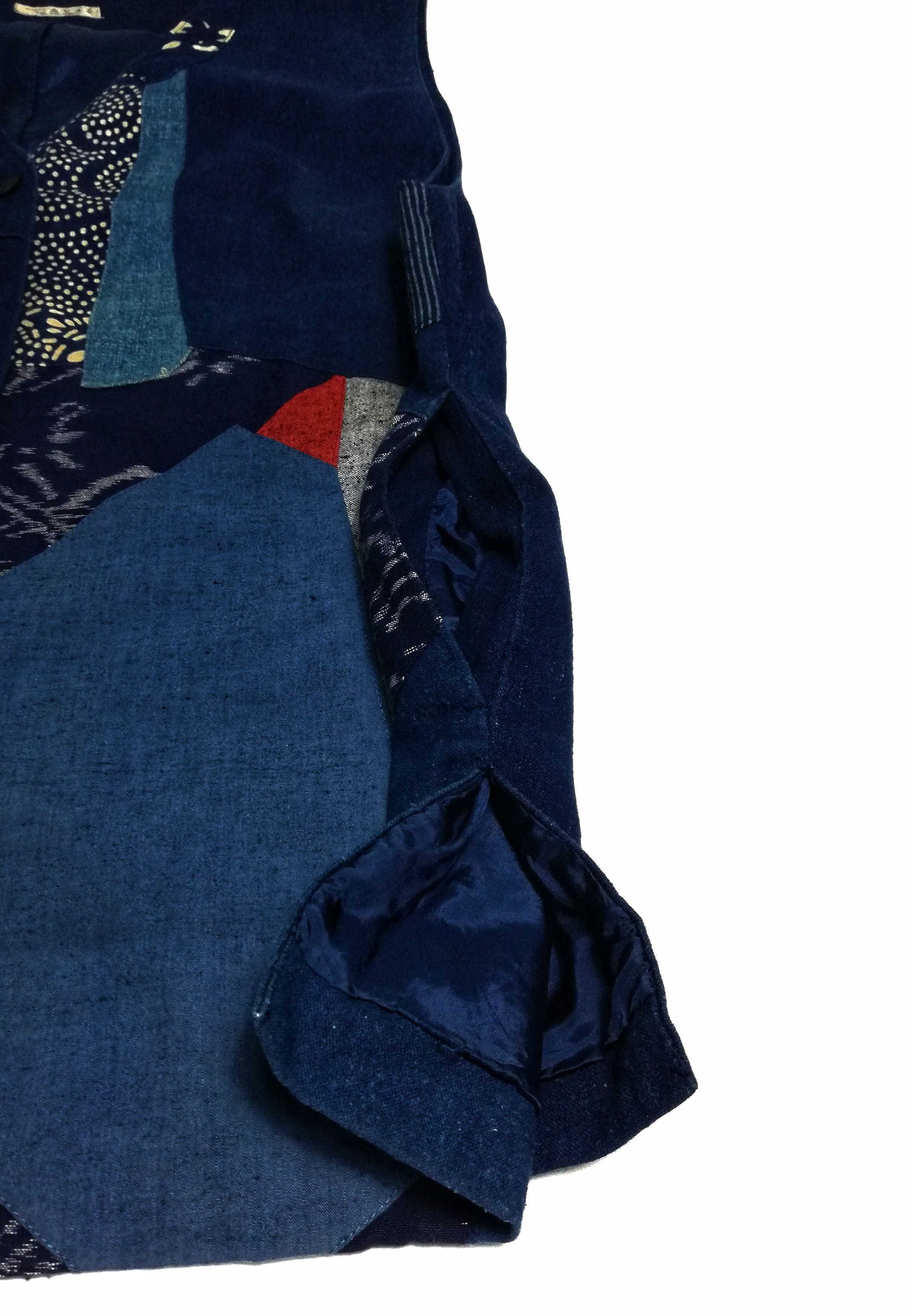 Art Comes First × Indigo × Japanese Brand 🔥Noragi Sashiko Boro Vest Jacket Kasuri Aizome Antique🔥 Size US M / EU 48-50 / 2 - 8 Thumbnail