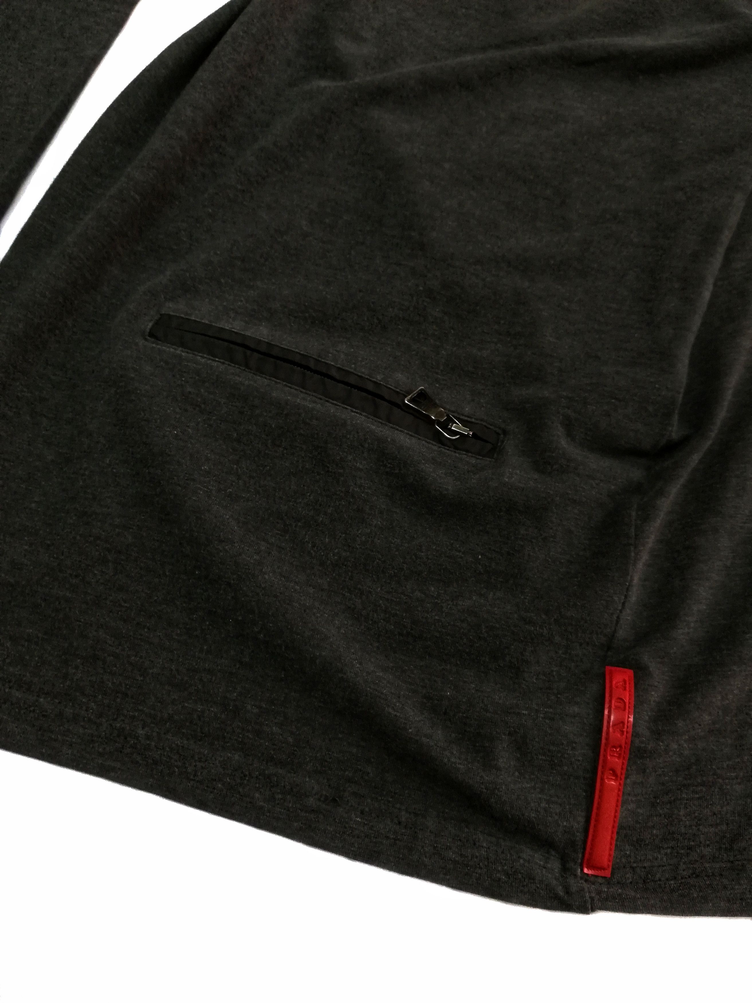 Prada 🔥Prada Milano 🇮🇹 Gray Long sleeve Polo T Shirt Tee Size US M / EU 48-50 / 2 - 11 Thumbnail