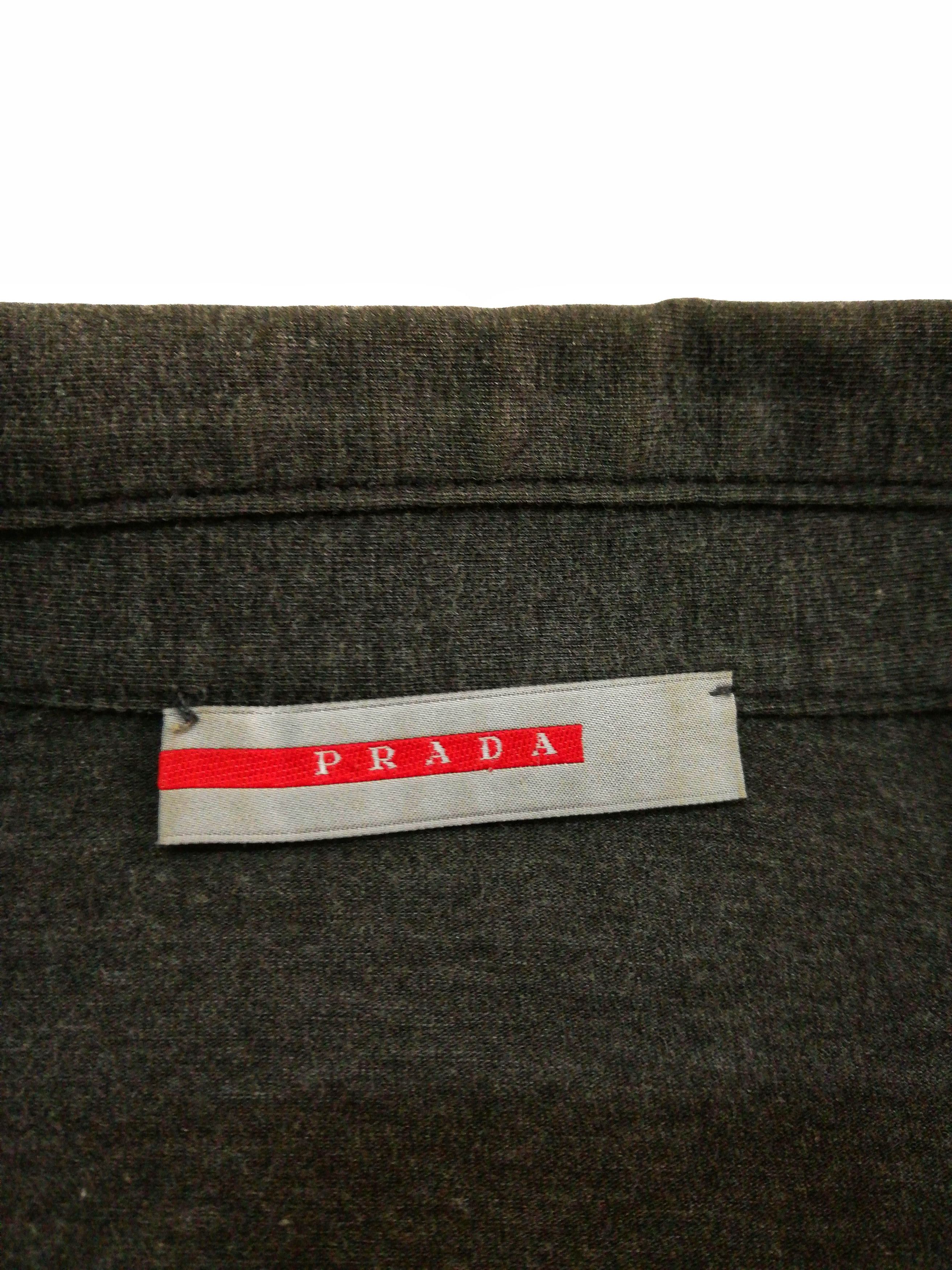 Prada 🔥Prada Milano 🇮🇹 Gray Long sleeve Polo T Shirt Tee Size US M / EU 48-50 / 2 - 4 Thumbnail
