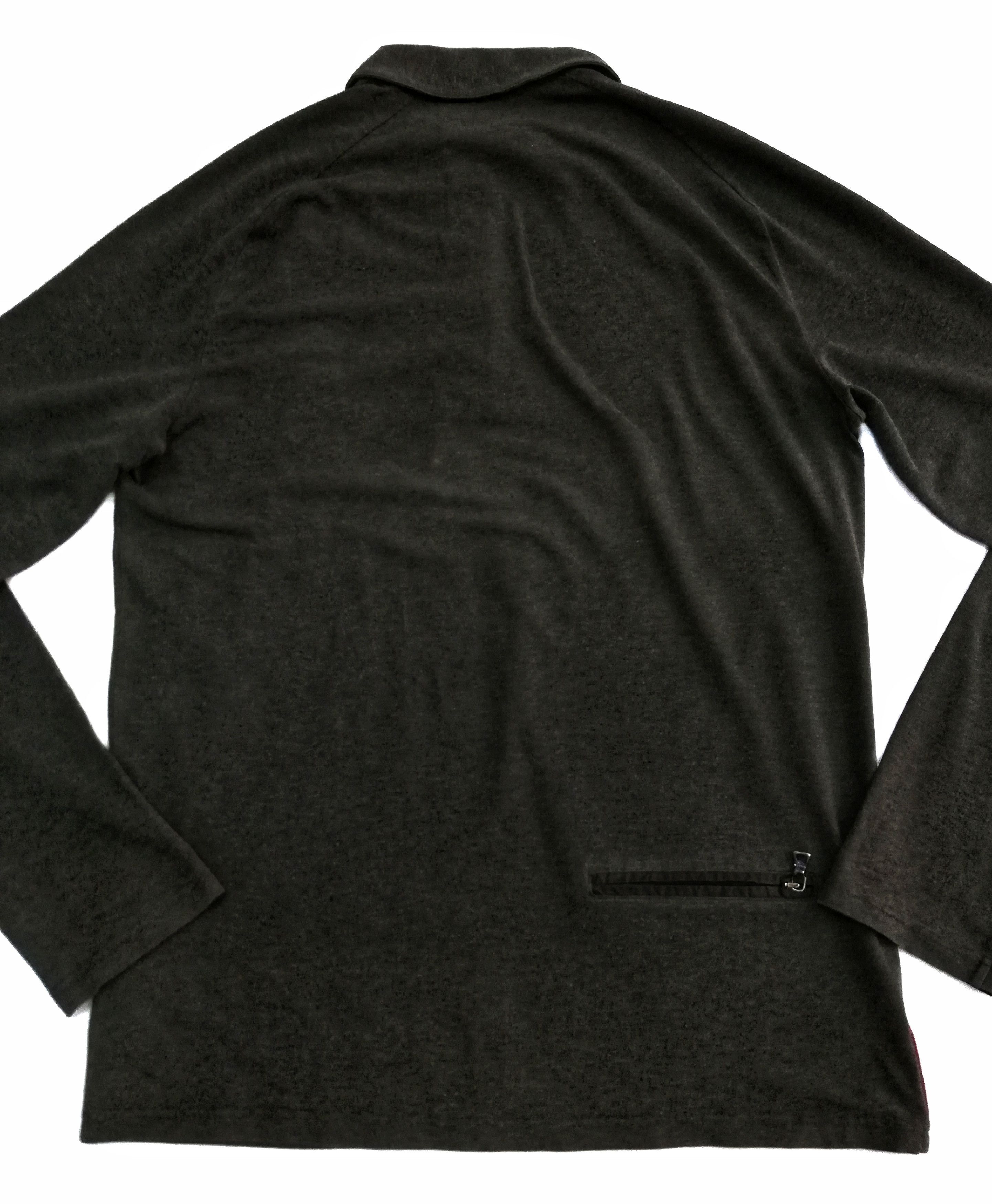 Prada 🔥Prada Milano 🇮🇹 Gray Long sleeve Polo T Shirt Tee Size US M / EU 48-50 / 2 - 13 Thumbnail