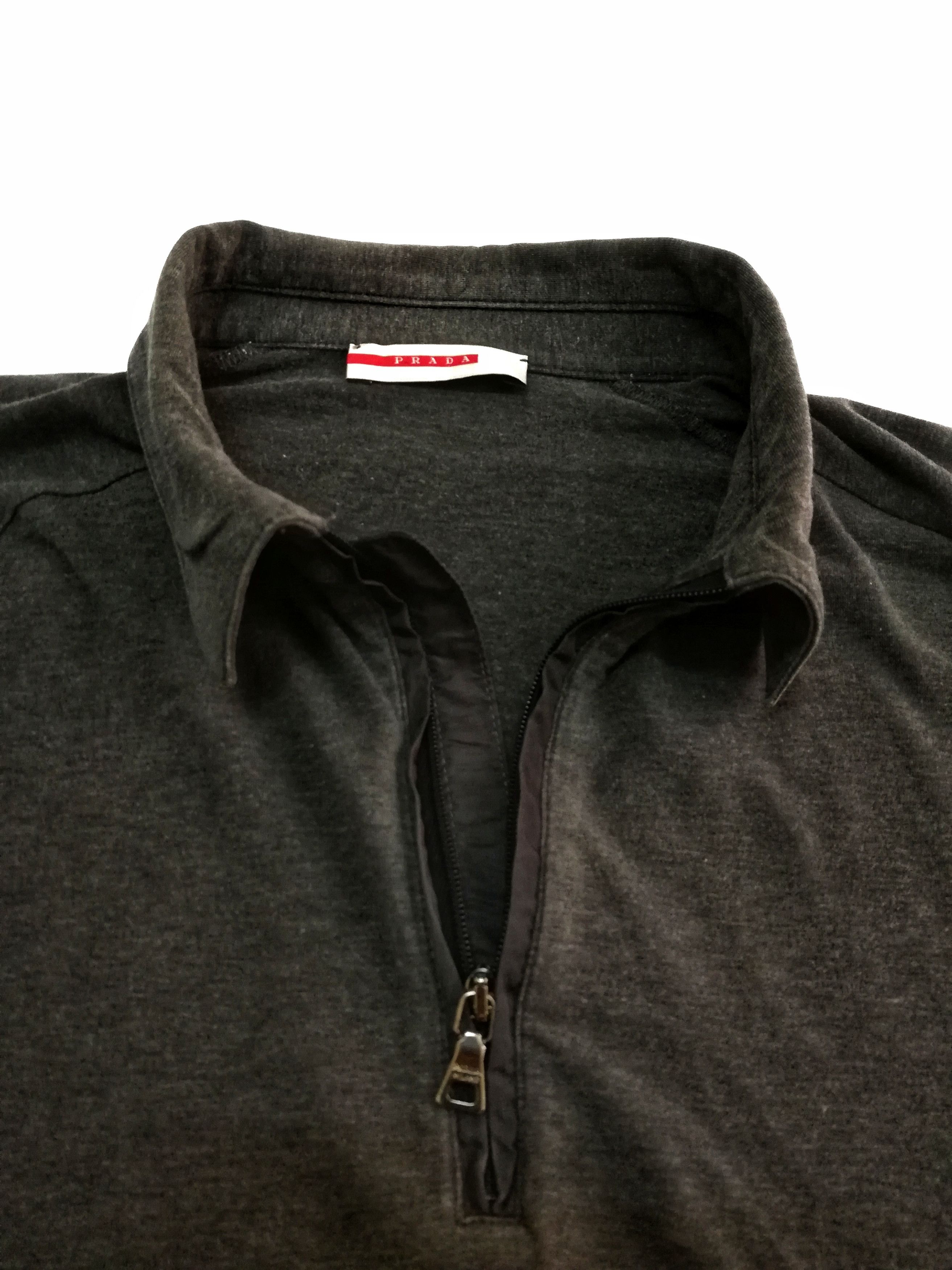 Prada 🔥Prada Milano 🇮🇹 Gray Long sleeve Polo T Shirt Tee Size US M / EU 48-50 / 2 - 7 Thumbnail
