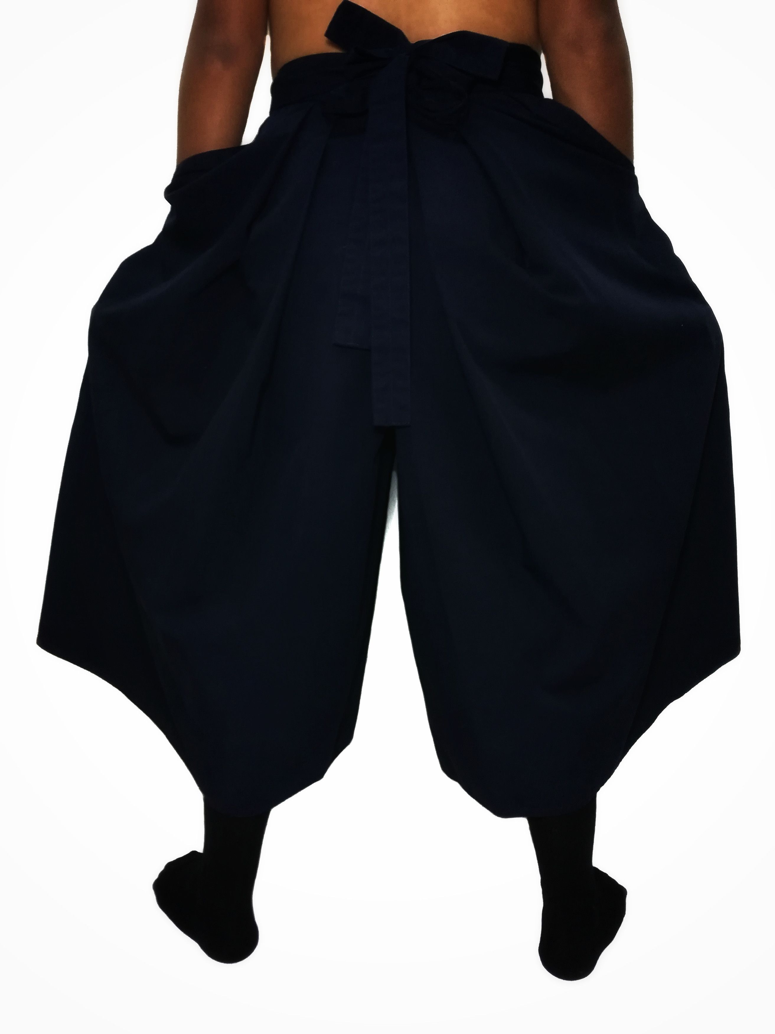 Art Comes First × Indigo × Japanese Brand 🔥Japanese Traditional Kimono Hakama Wide Pants/Monpe Pants Size US 31 - 12 Thumbnail