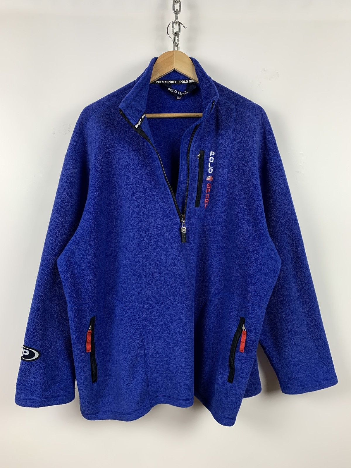 Polo Ralph Lauren 90s Vintage Polo Sport Ralph Lauren Zip 1/4 Half Neck Fleece Size US XXL / EU 58 / 5 - 5 Thumbnail
