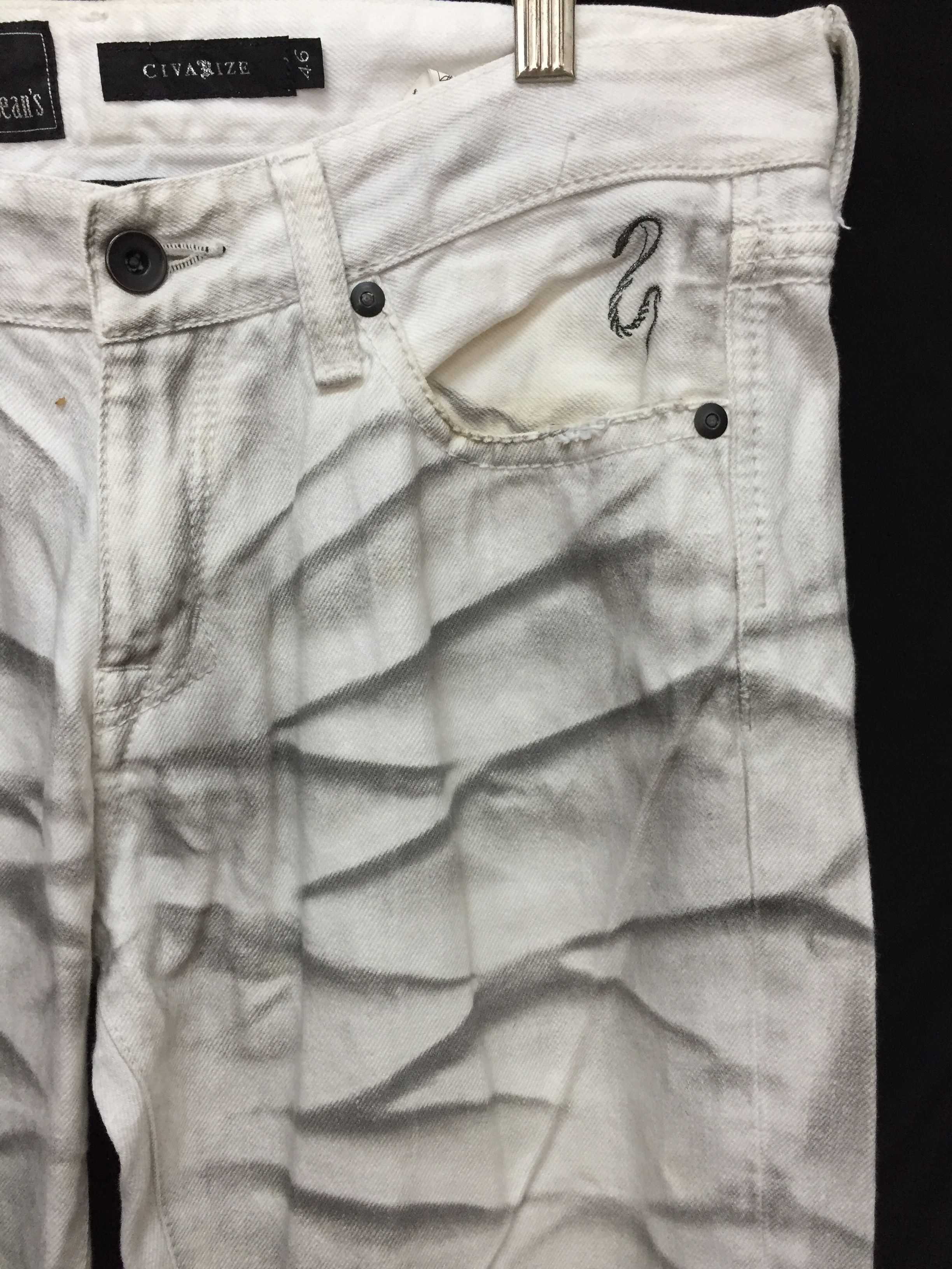 CIVARIZE 2013 Made in JAPAN CIVARIZE Dirty Whisker Zebra white denim Size US 32 / EU 48 - 8 Thumbnail