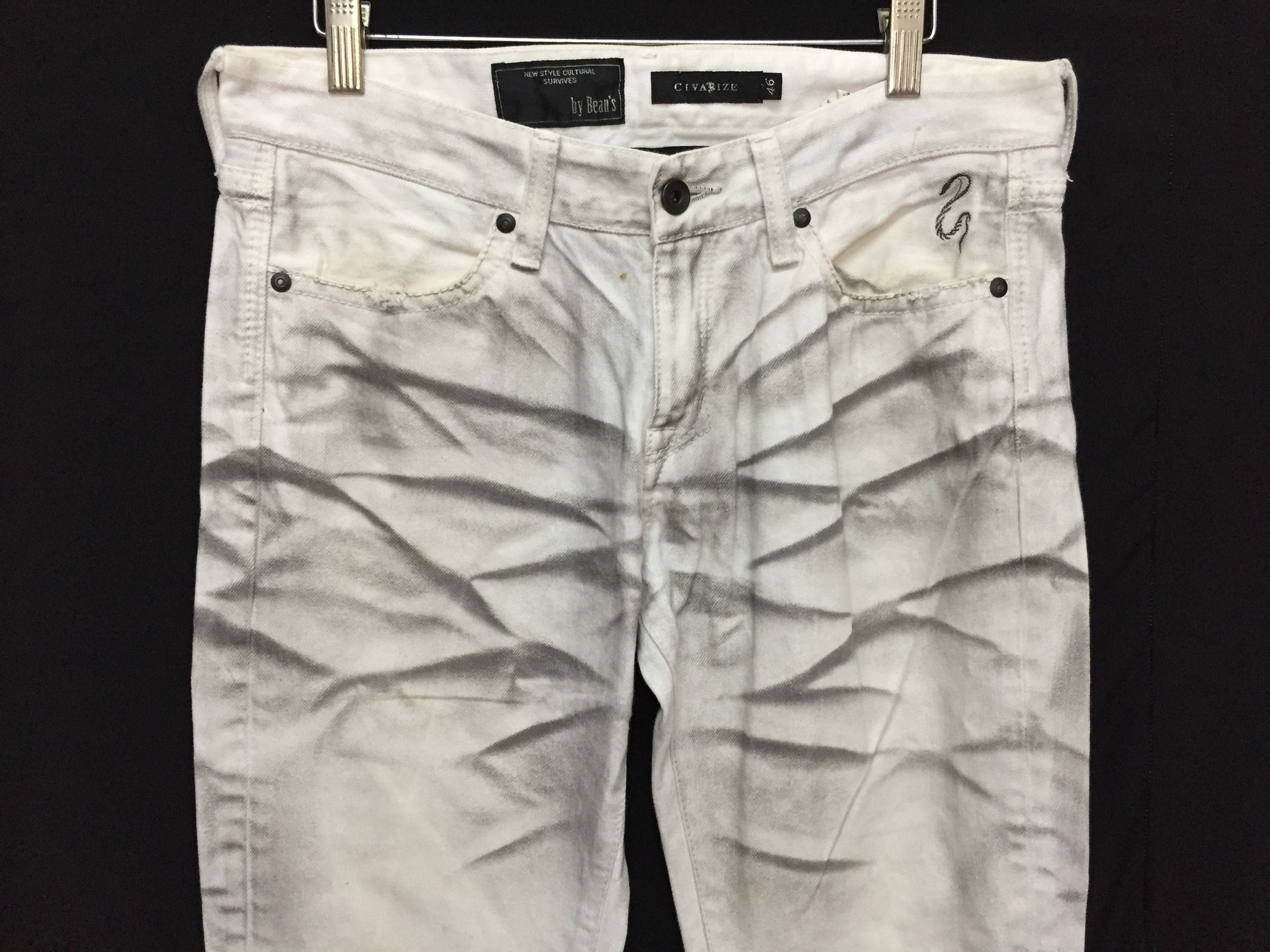 CIVARIZE 2013 Made in JAPAN CIVARIZE Dirty Whisker Zebra white denim Size US 32 / EU 48 - 5 Thumbnail