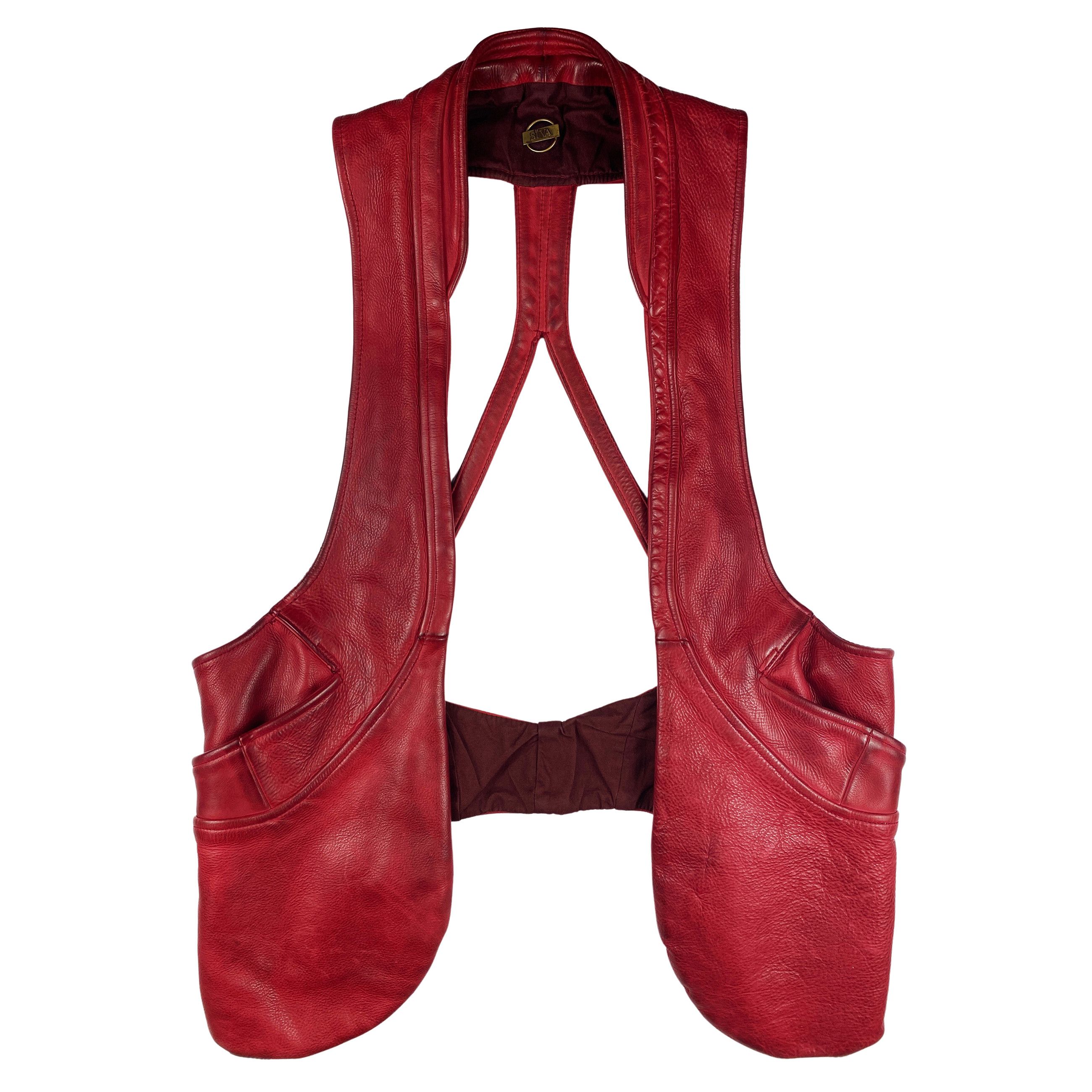 SIVA SS13 Red Leather Holster Vest Size US M / EU 48-50 / 2 - 1 Thumbnail