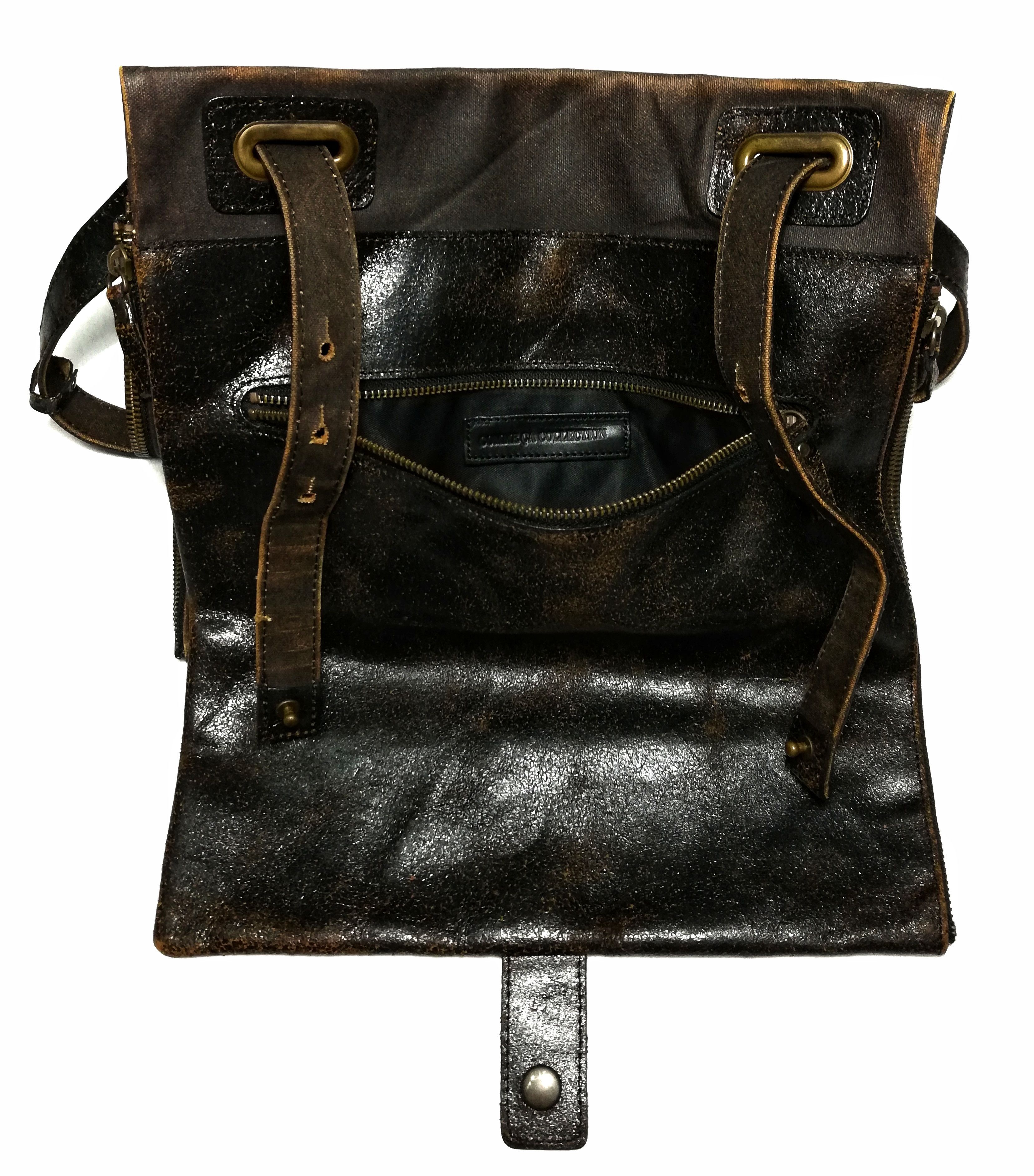 Japanese Brand 🔥Comme Ca Collection 2in1 Tote Sling Bag Leather / Cotton Size ONE SIZE - 7 Thumbnail