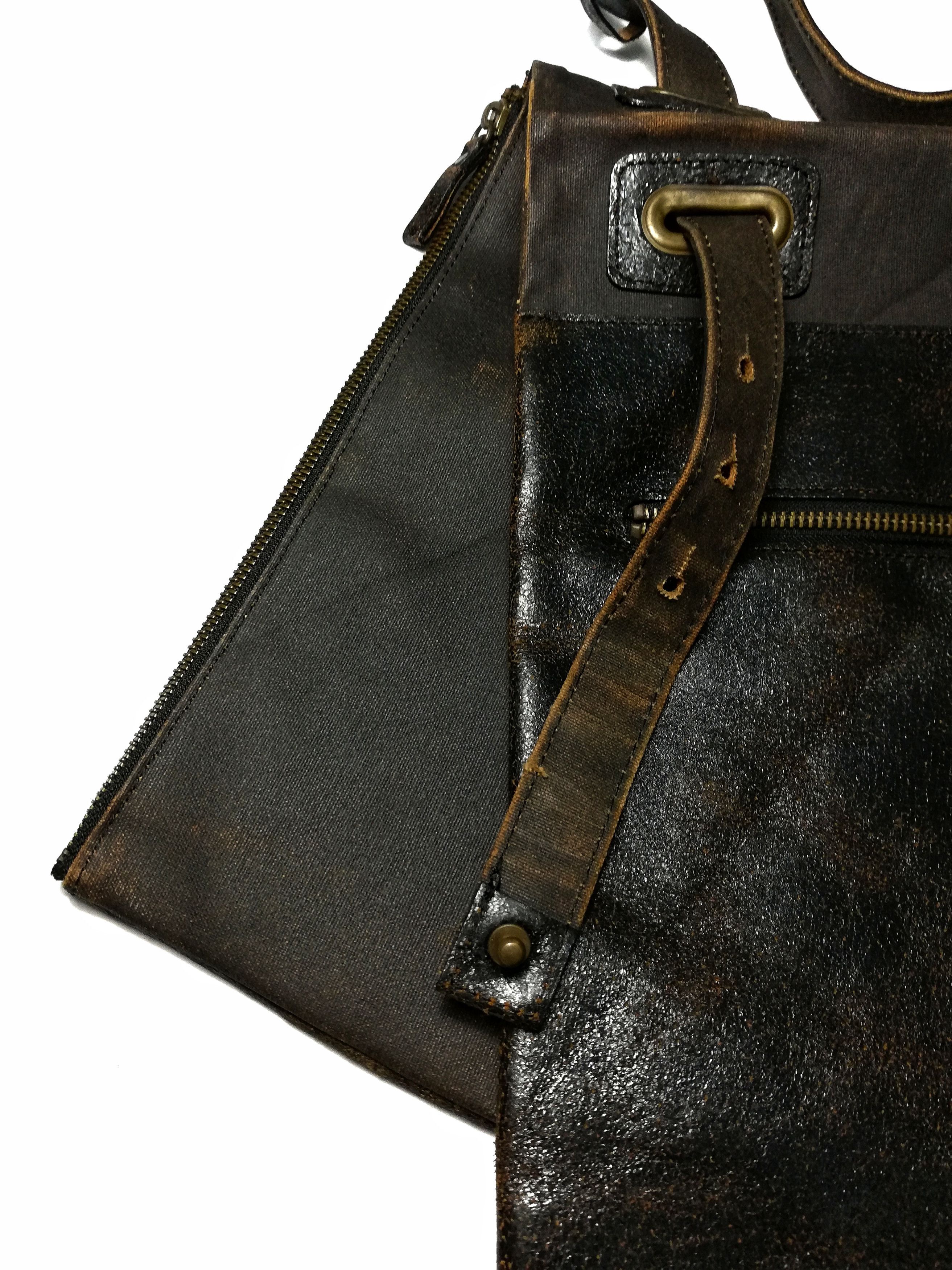 Japanese Brand 🔥Comme Ca Collection 2in1 Tote Sling Bag Leather / Cotton Size ONE SIZE - 4 Thumbnail